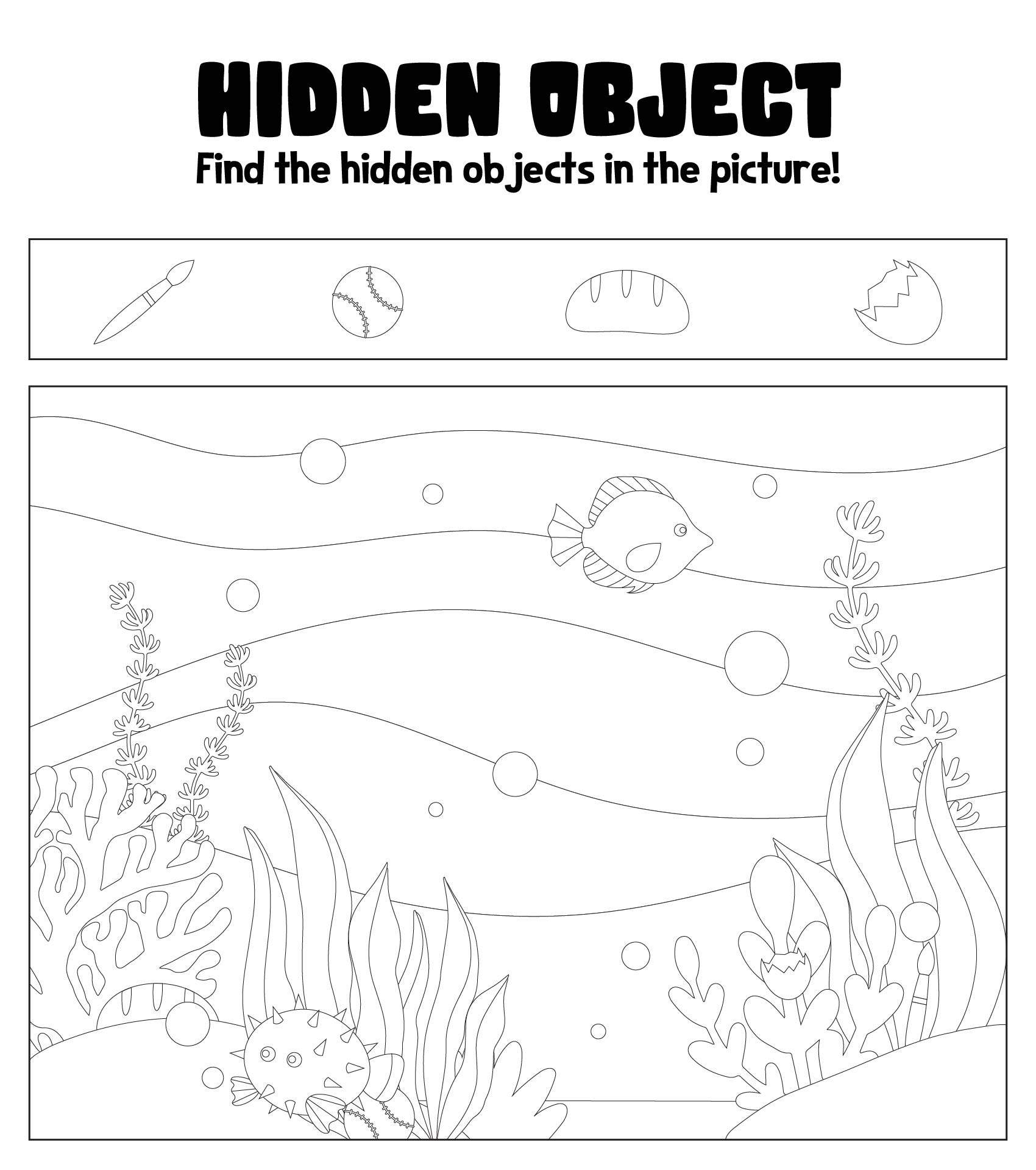 Underwater Hidden Object Printable Games