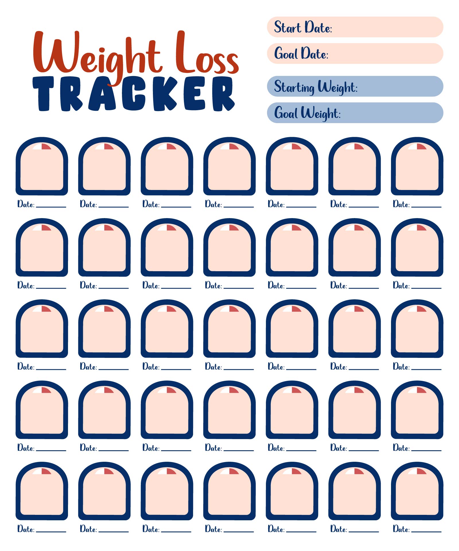 Weight Loss Planner Printable