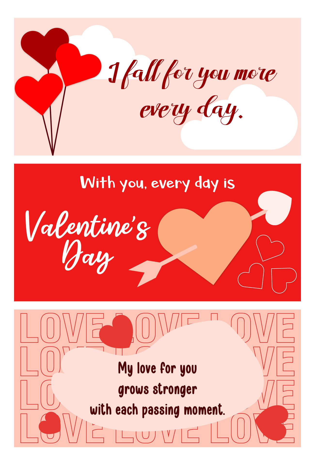 Printable Valentine Love Note Box