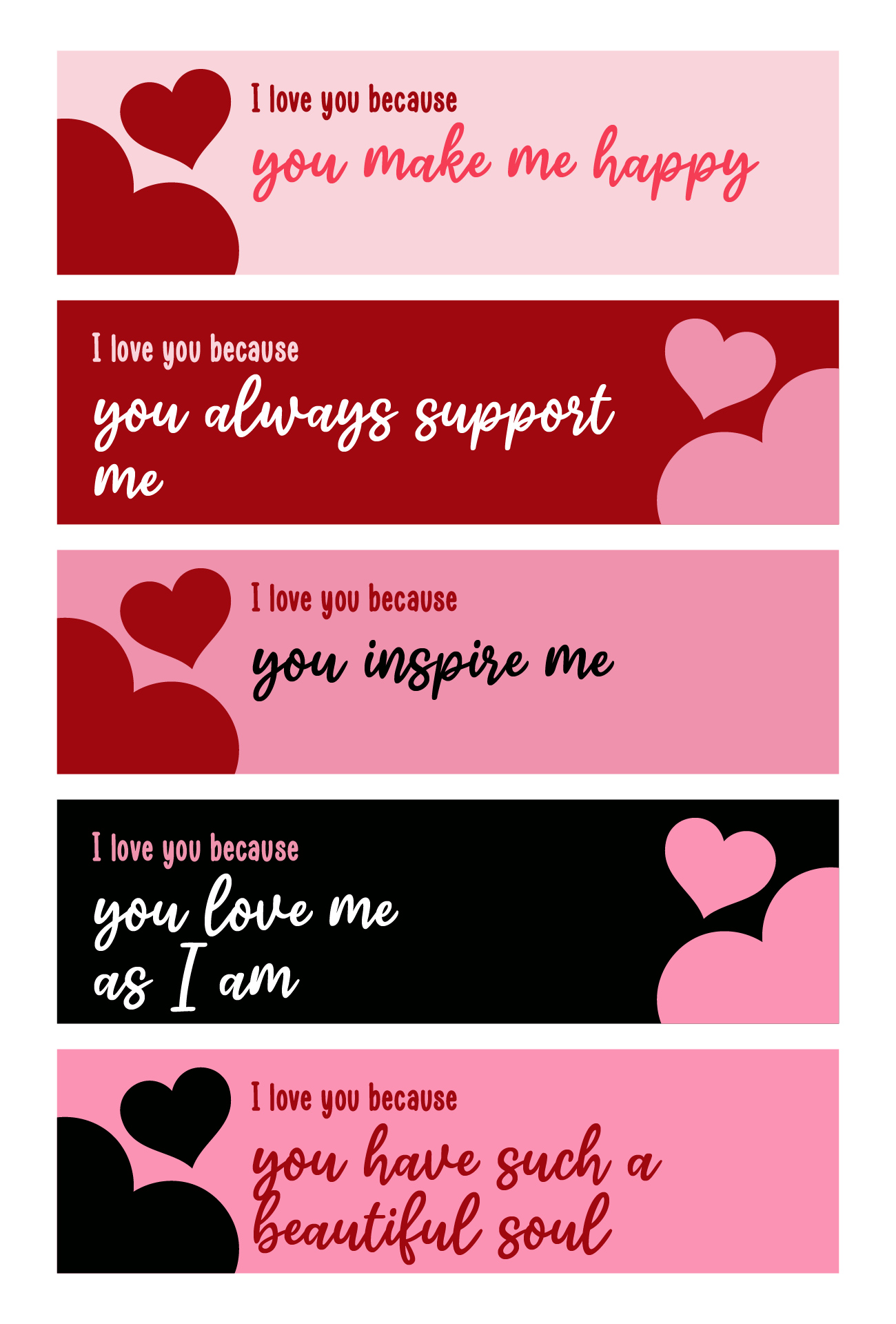 Printable Anniversary Gift Reasons I Love You