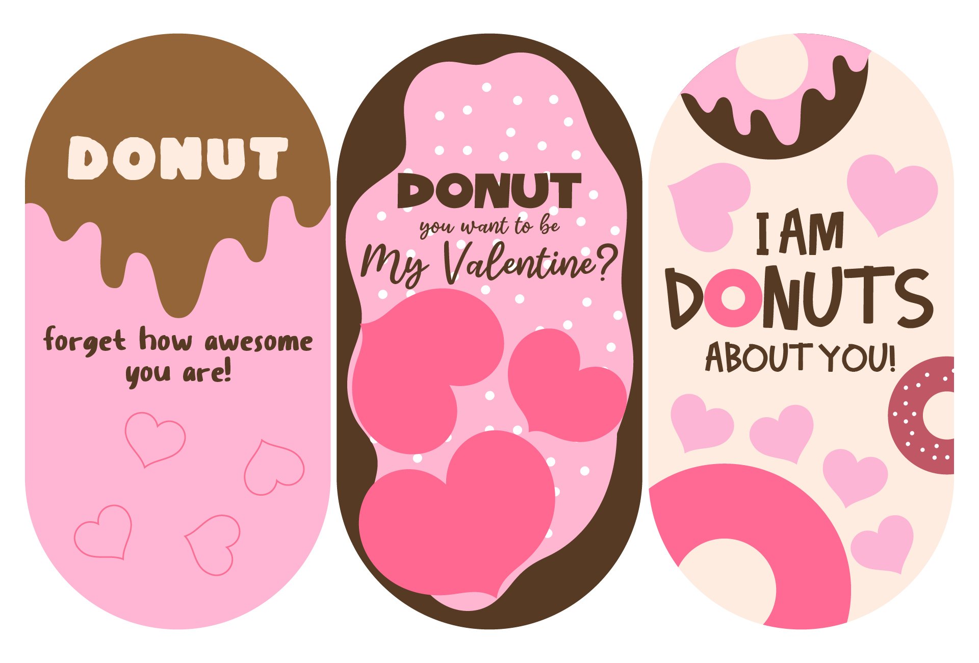 Donut Mini Printable Valentine Cards