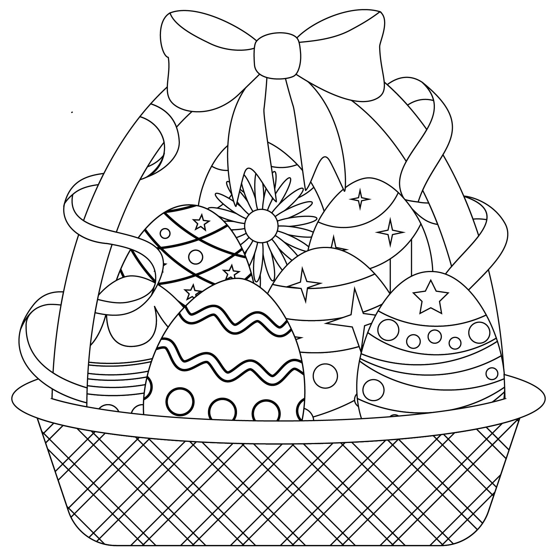 Easter Basket Coloring Sheets