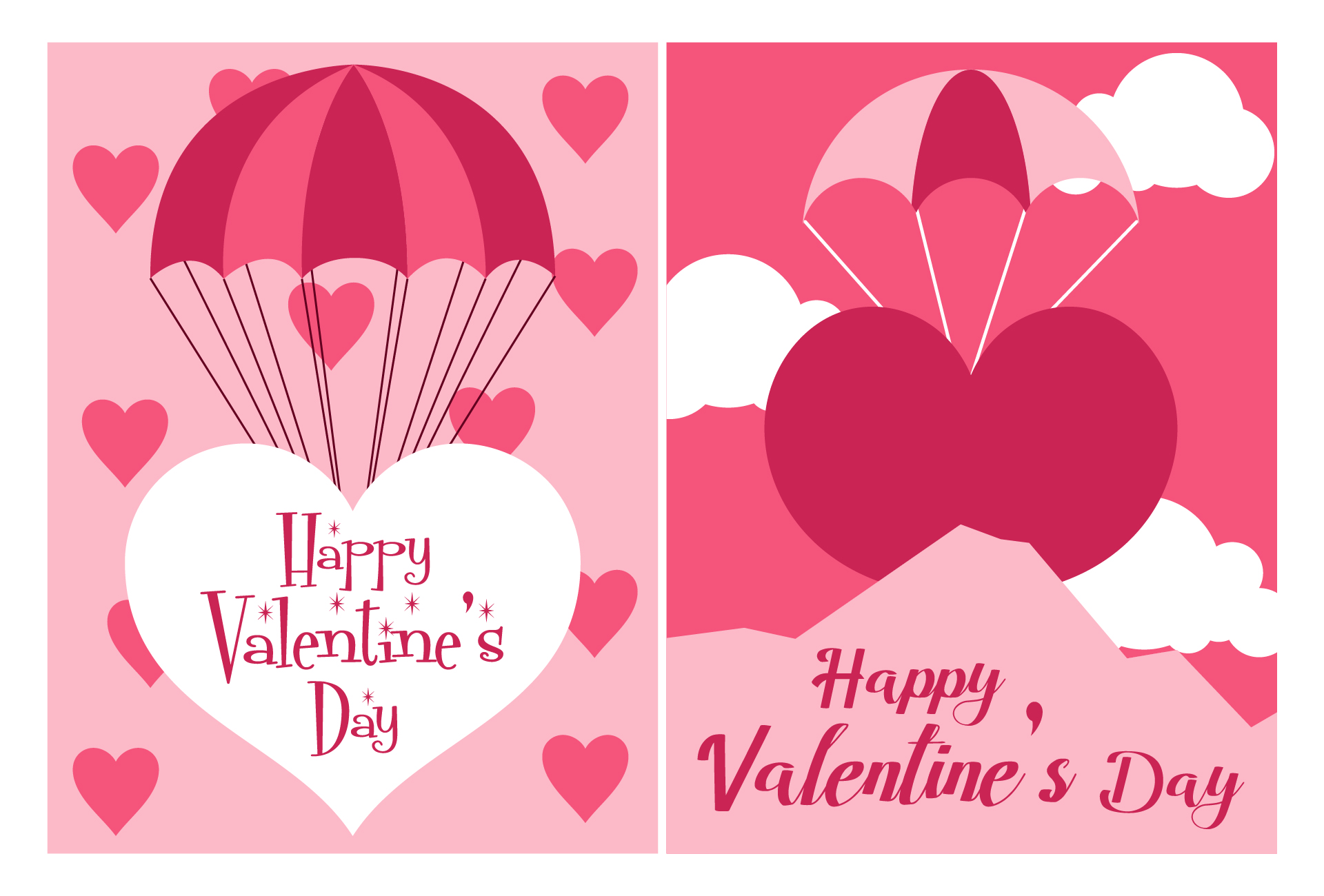 Parachute Valentines Day Printable Mini Cards