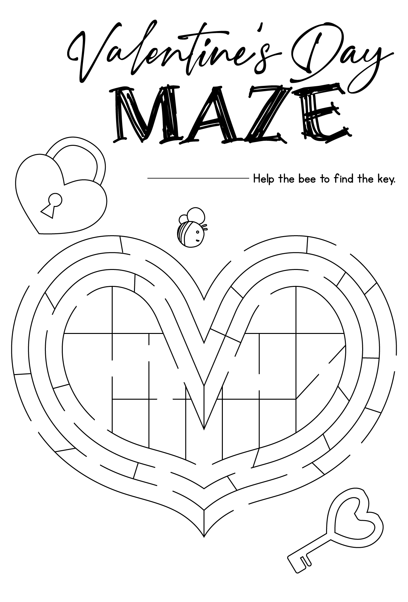 Boys Valentines Day Maze Printable