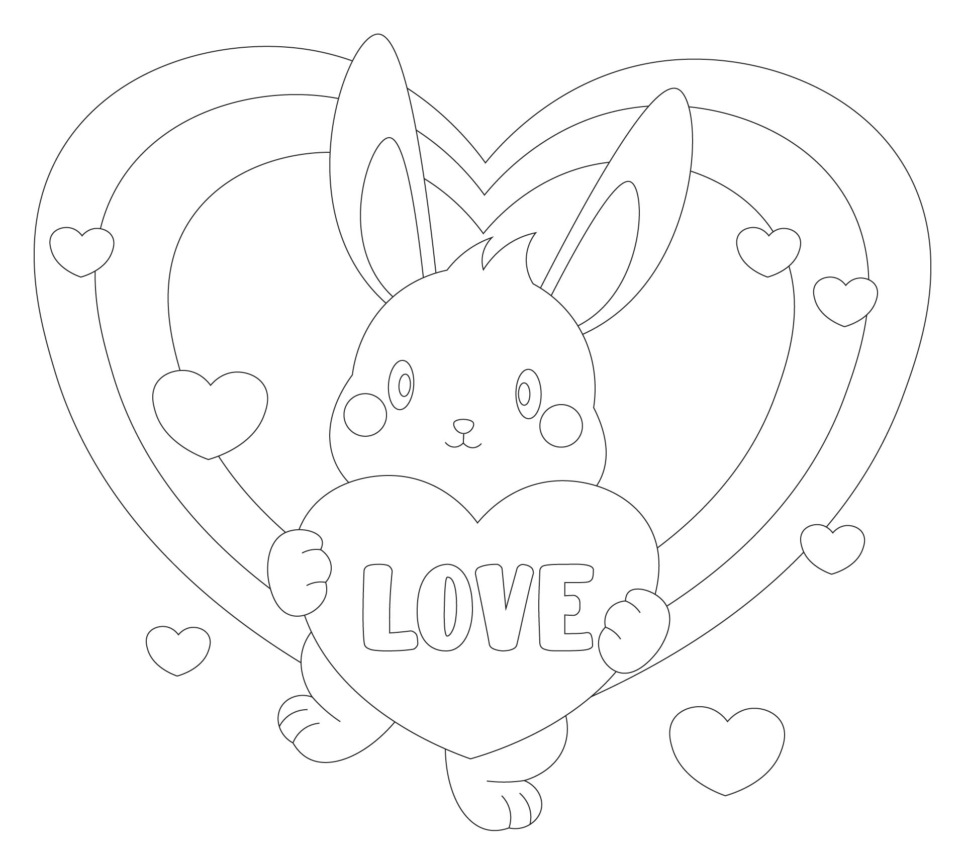 Cute Valentines Day Animal Coloring Pages Printable