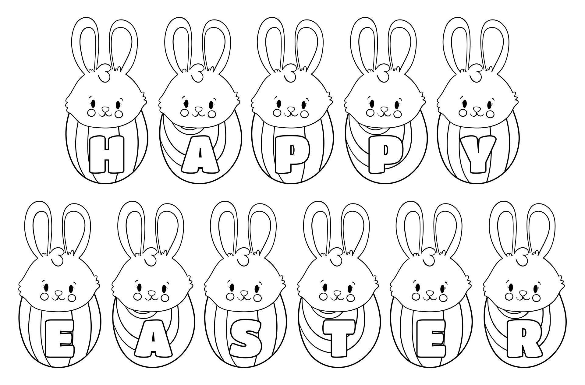 Easter Bunny Banner Coloring Activity