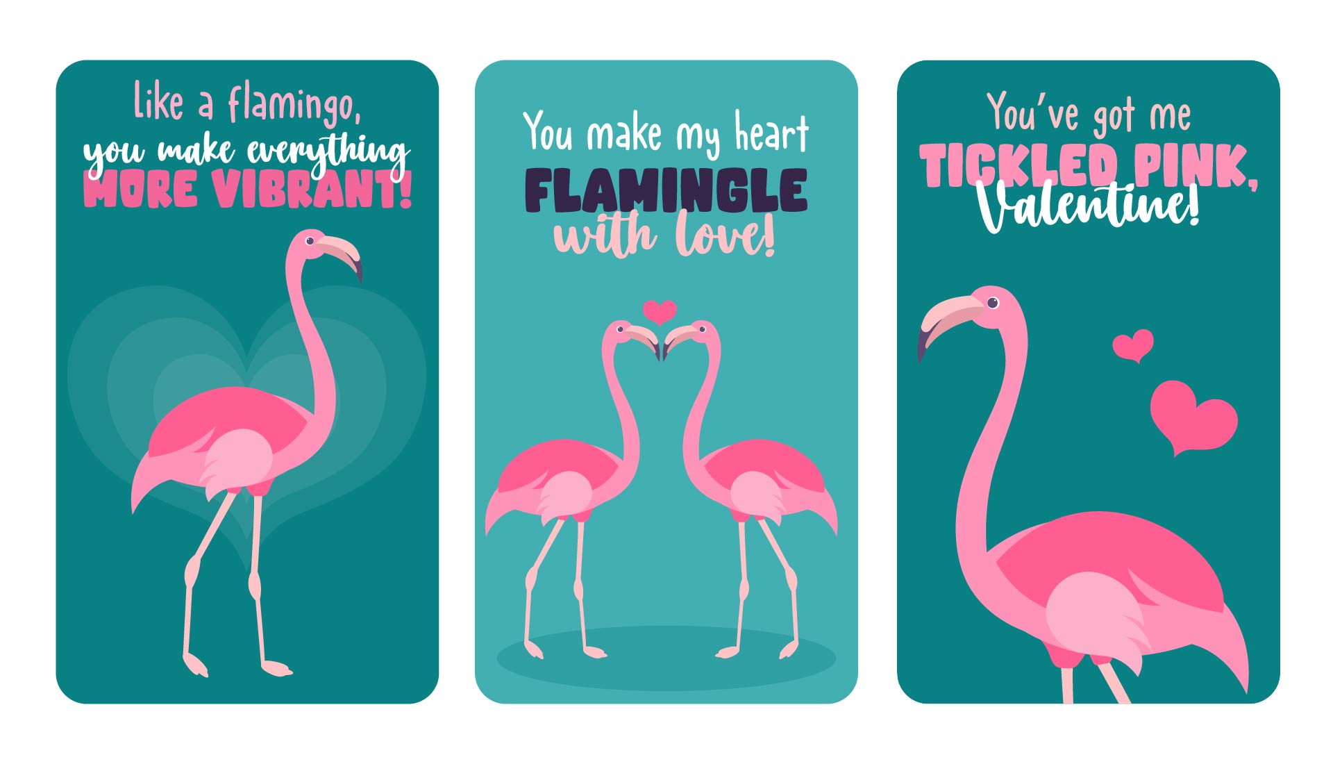 Flamingo Mini Valentine Printable Card