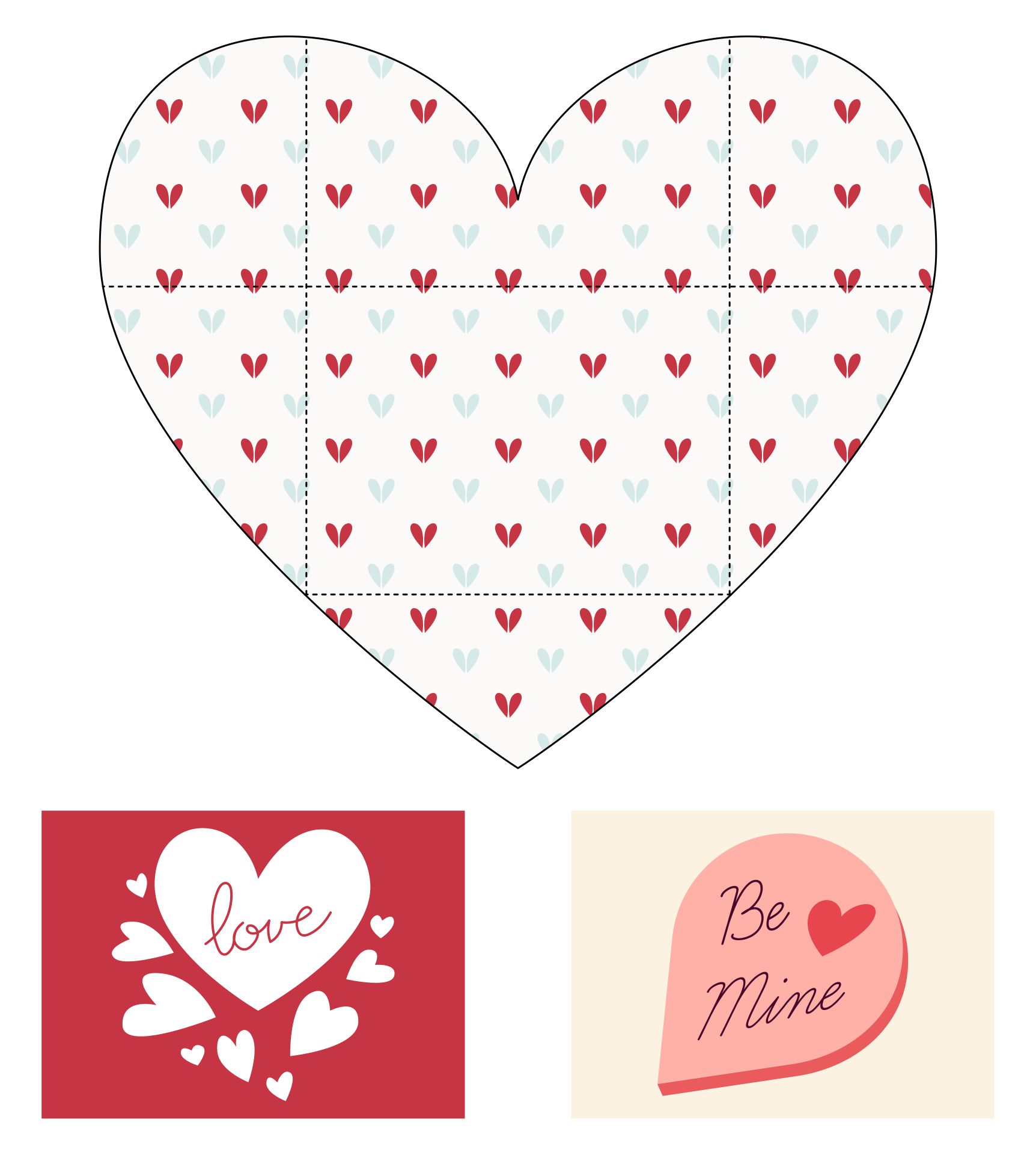 Heart Card And Envelope Valentine