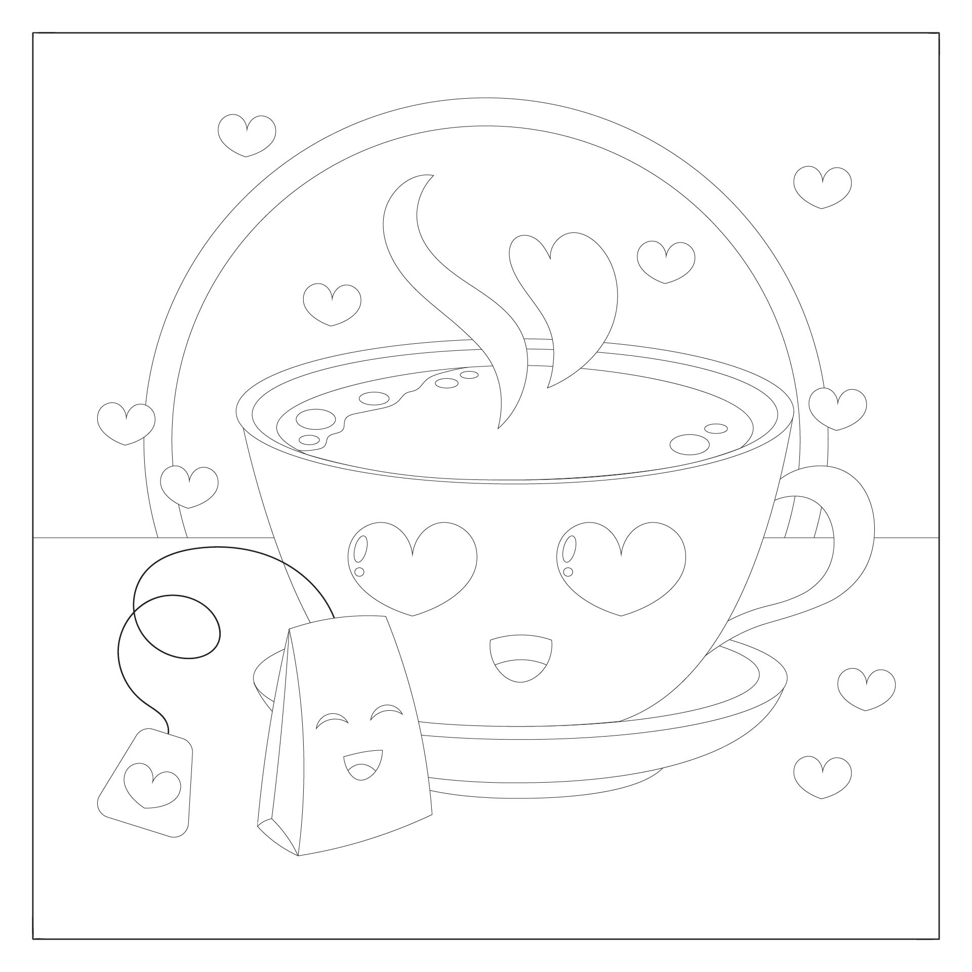 Heart Coloring Page Valentine For Kids