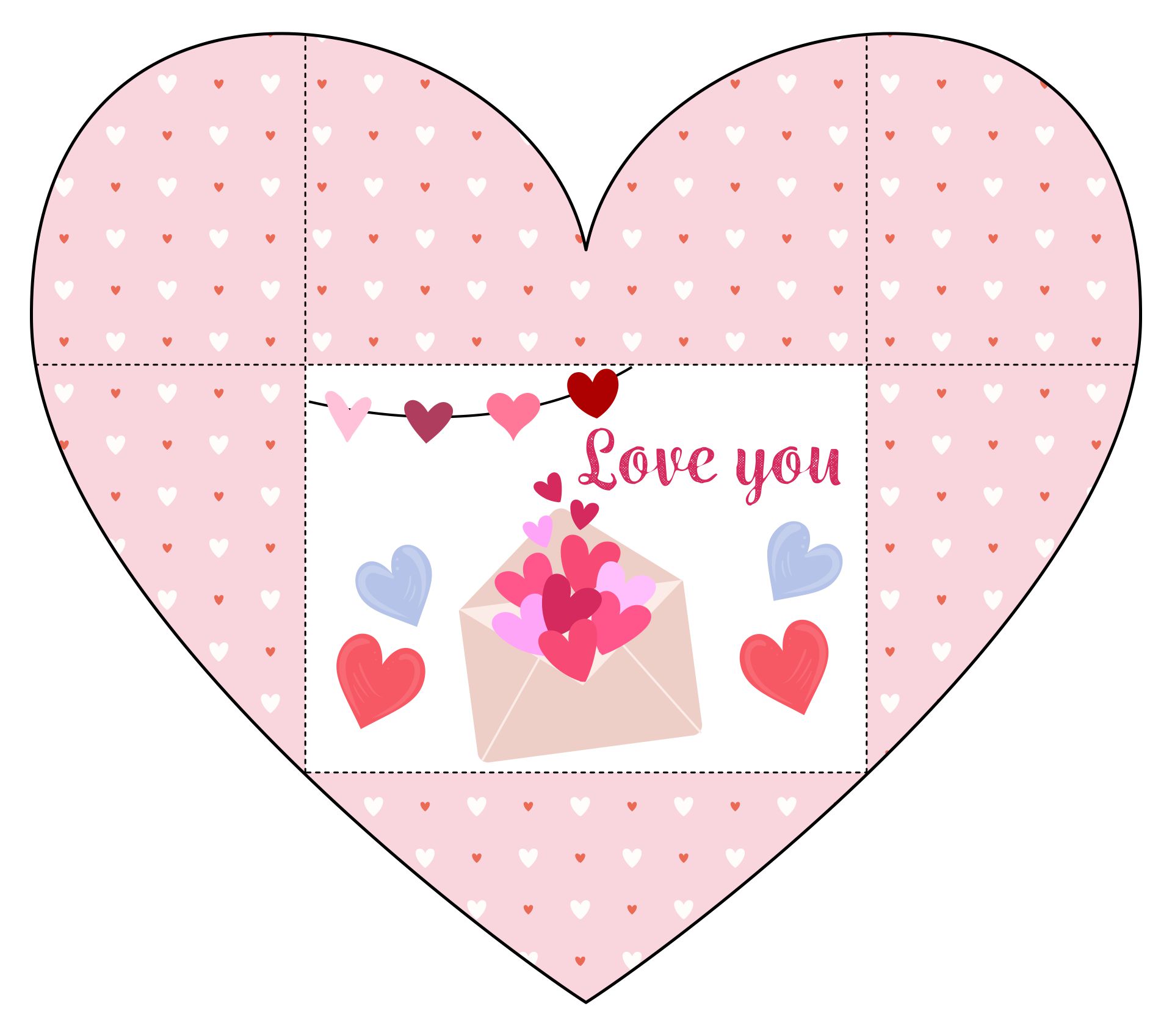 Heart-themed Family Valentine Envelope Printables