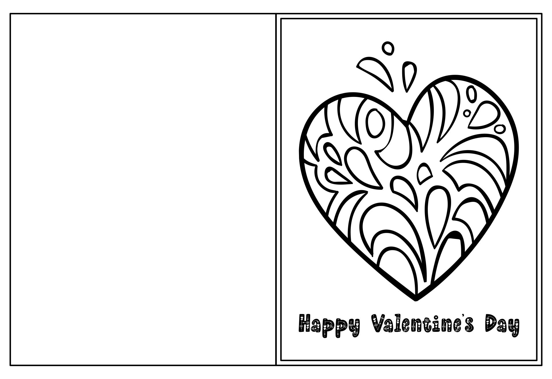 Heart You Printable Foldable Kids Valentines Day Card