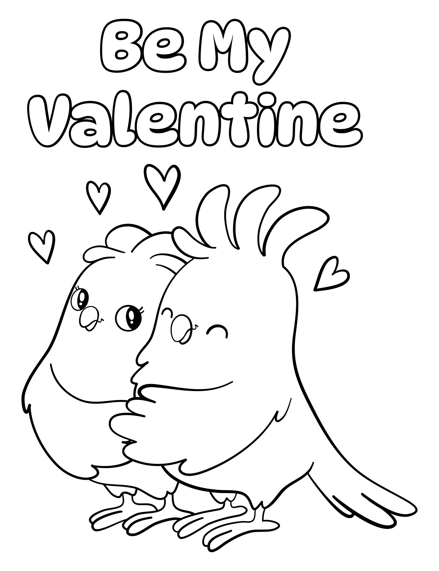 Printable Valentine Love Birds Coloring Activities