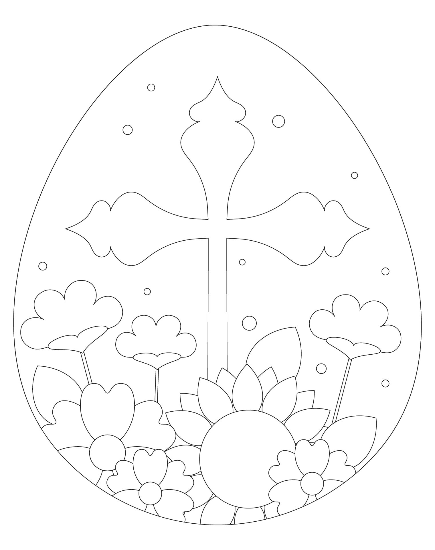 Religious Easter Outline Art Printables