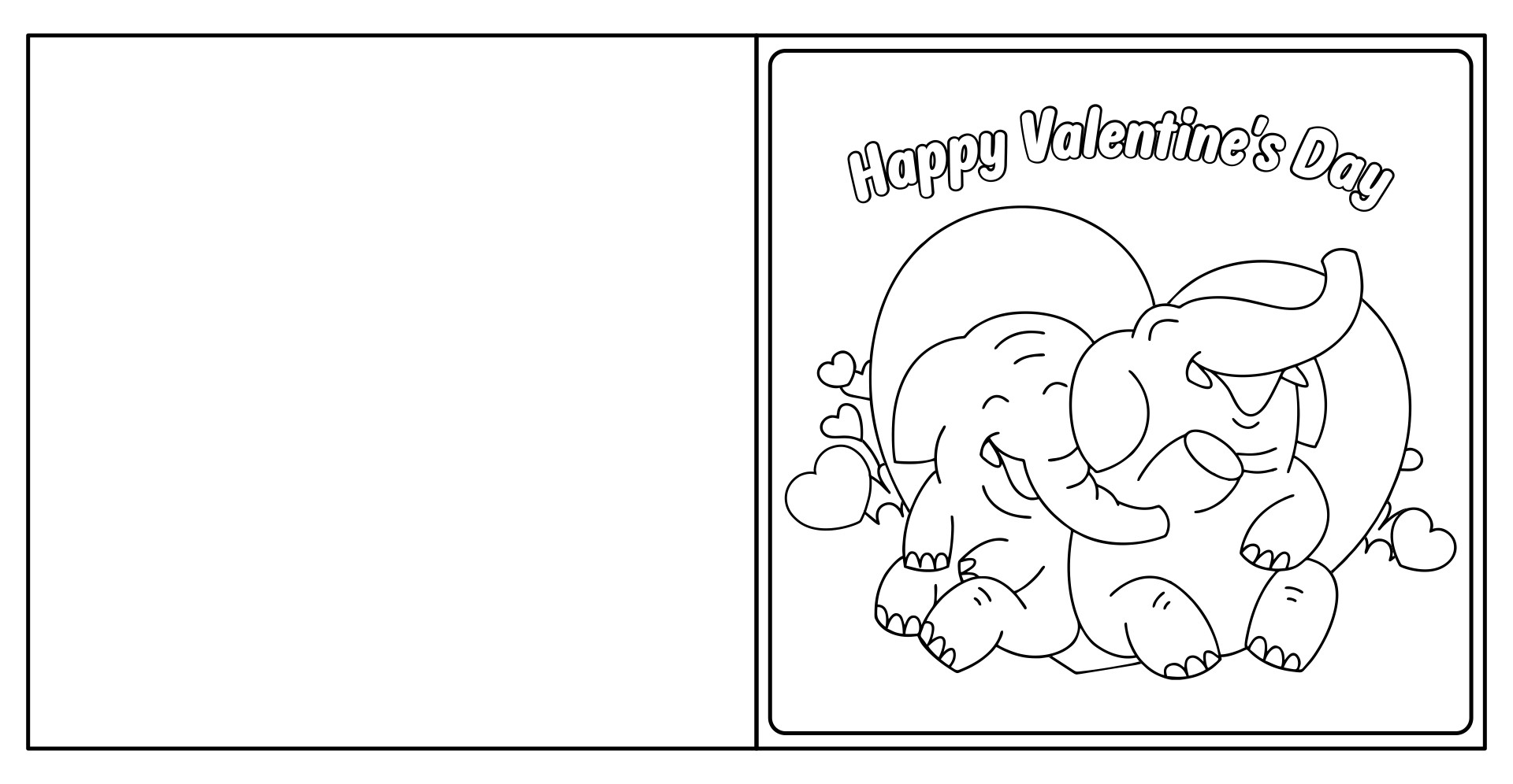 Safari Animal Coloring Valentines Day Card