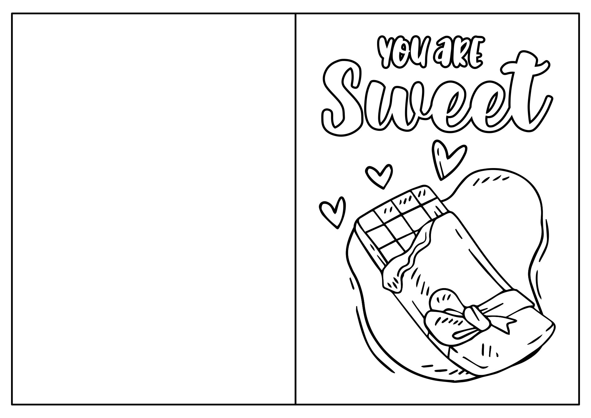 Sweet Treat Foldable Printable Valentines Day To Color