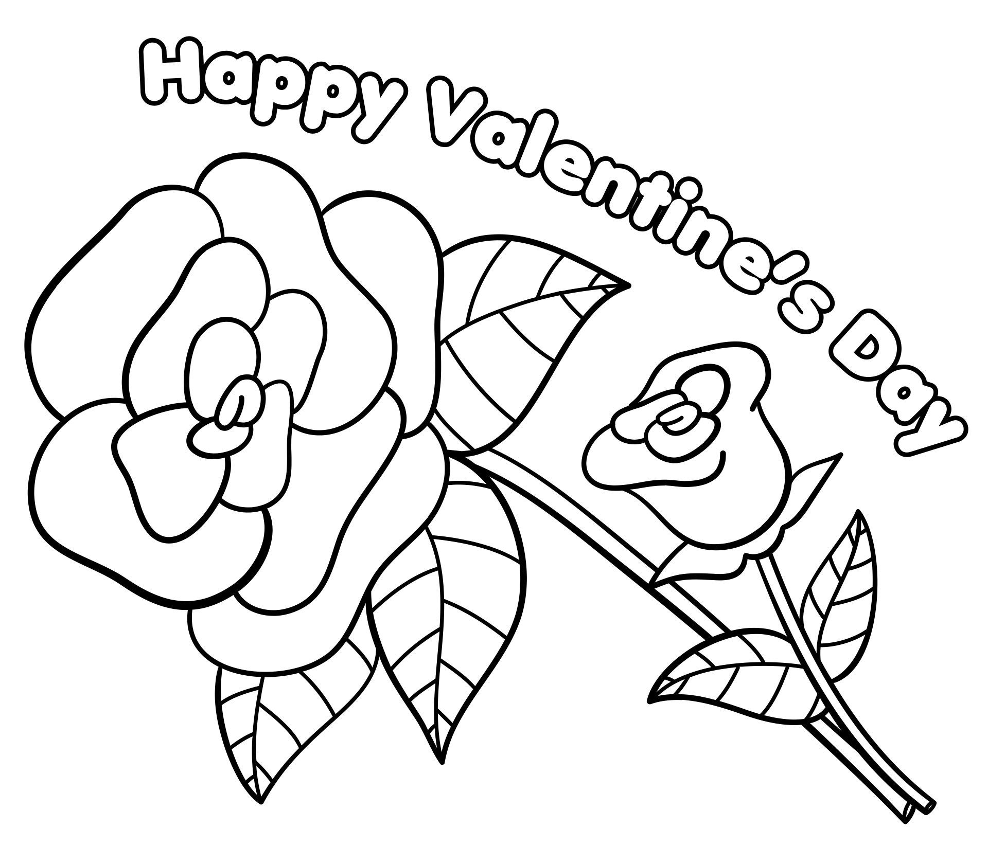 Valentines Day Flowers Printable Coloring Sheets