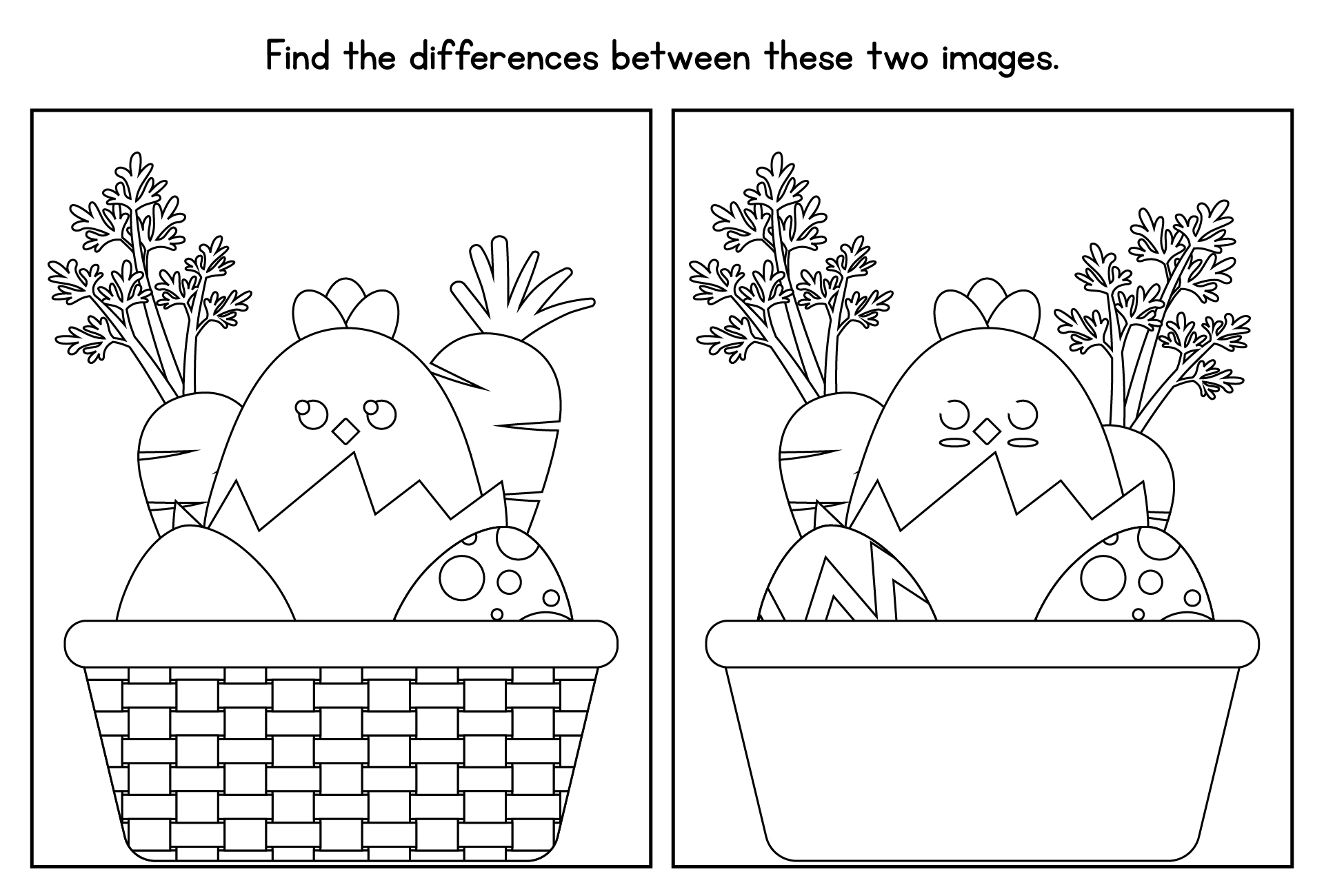 Easter Chicks Spot The Difference Printables