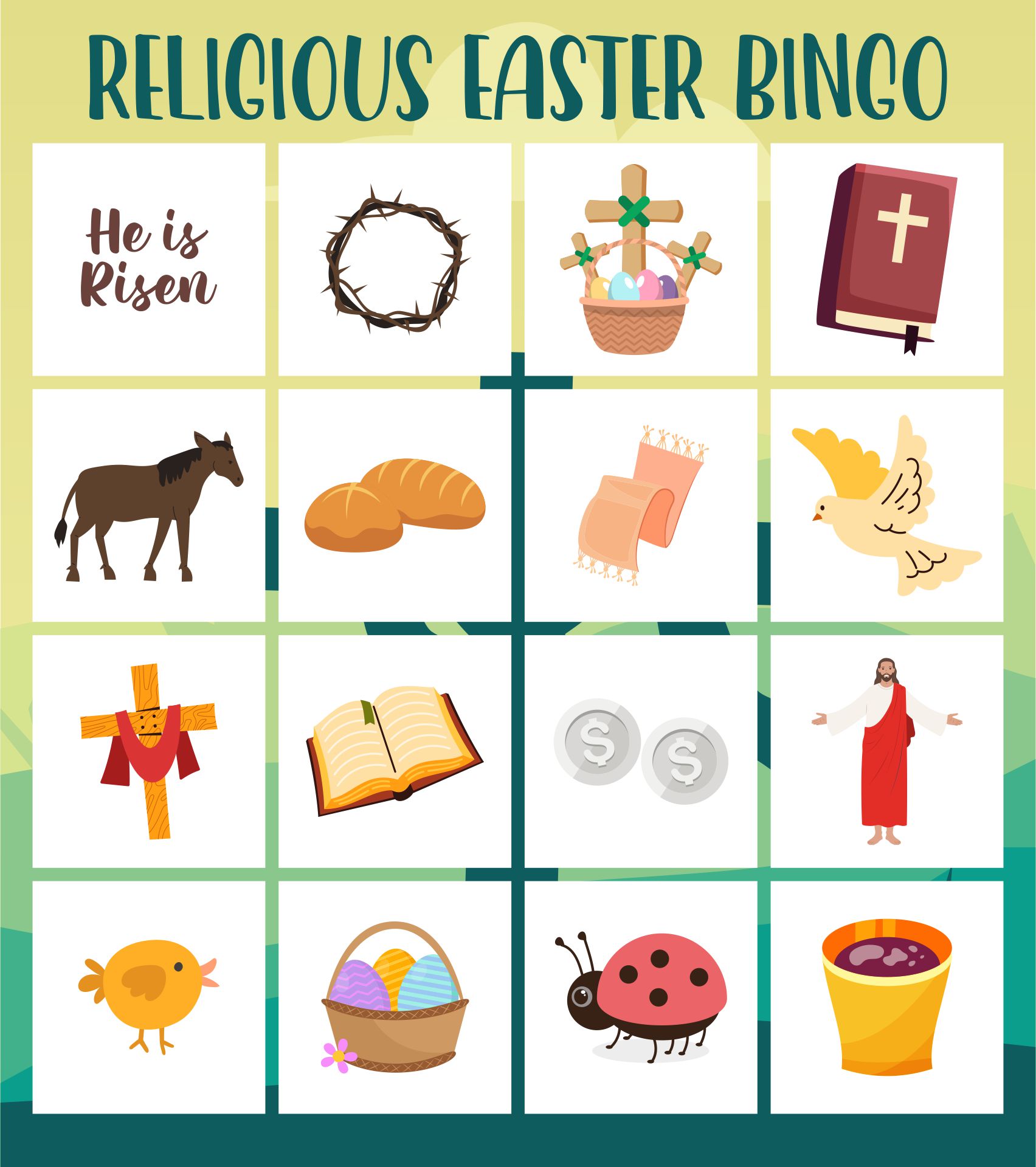 Bible Easter Story Bingo Printables For Kids