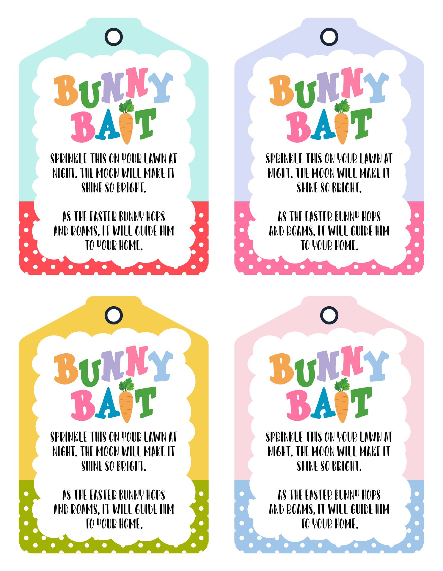 Bunny Bait Easter Tag Printable