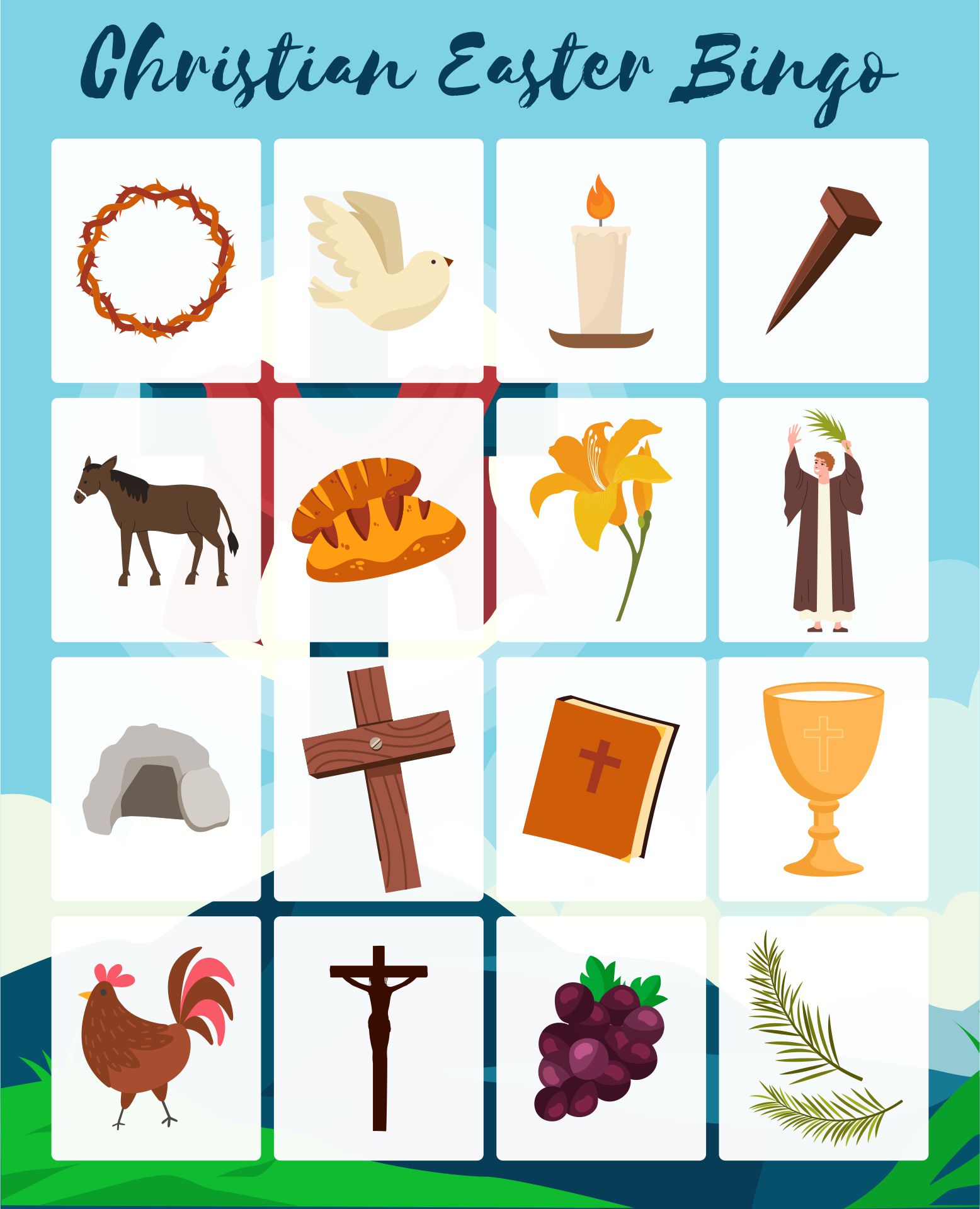 Christian Easter Bingo Game Set For Sunday School