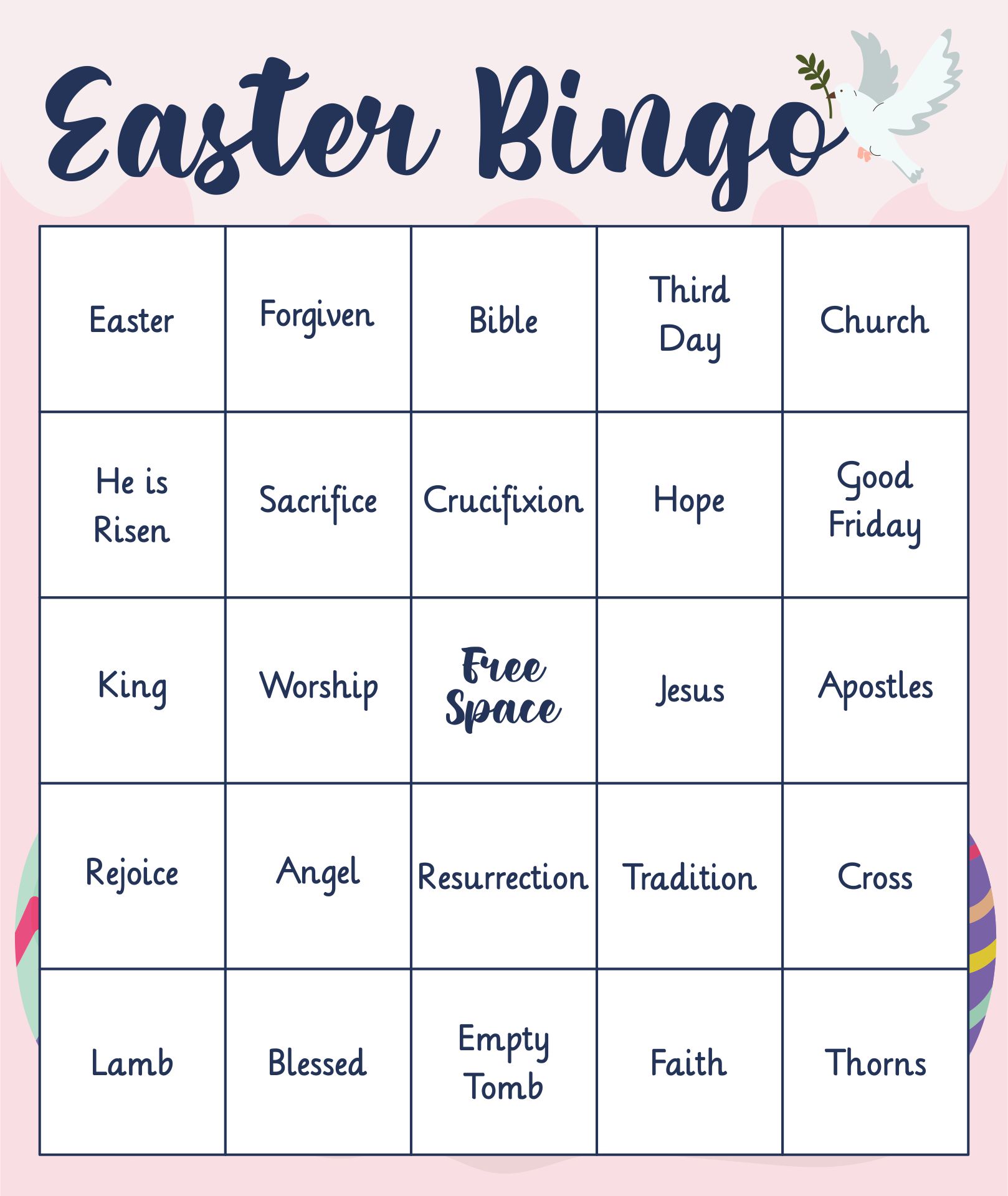 Church Easter Celebration Bingo Game Packs