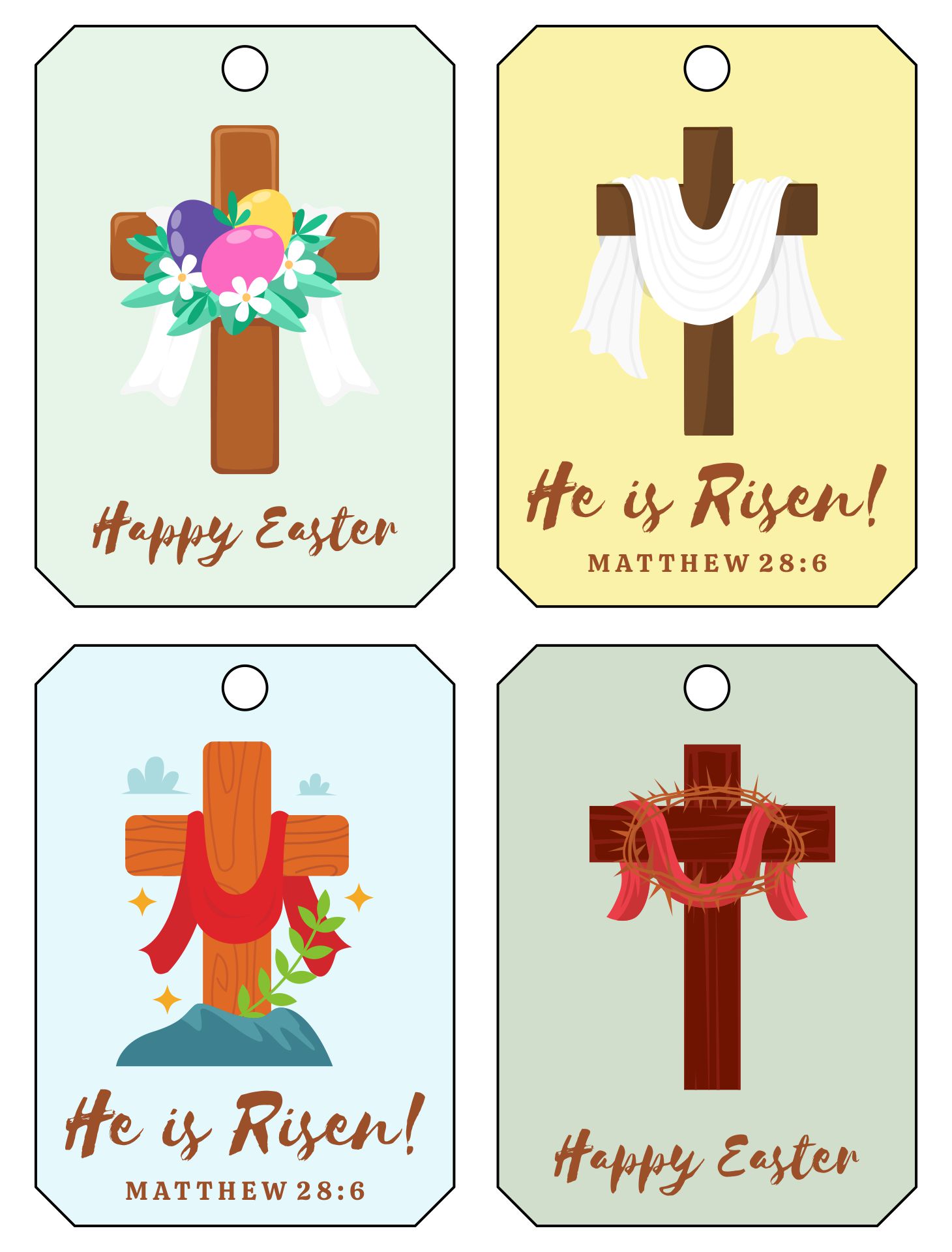 Cross-Themed Easter Gift Tags Printable