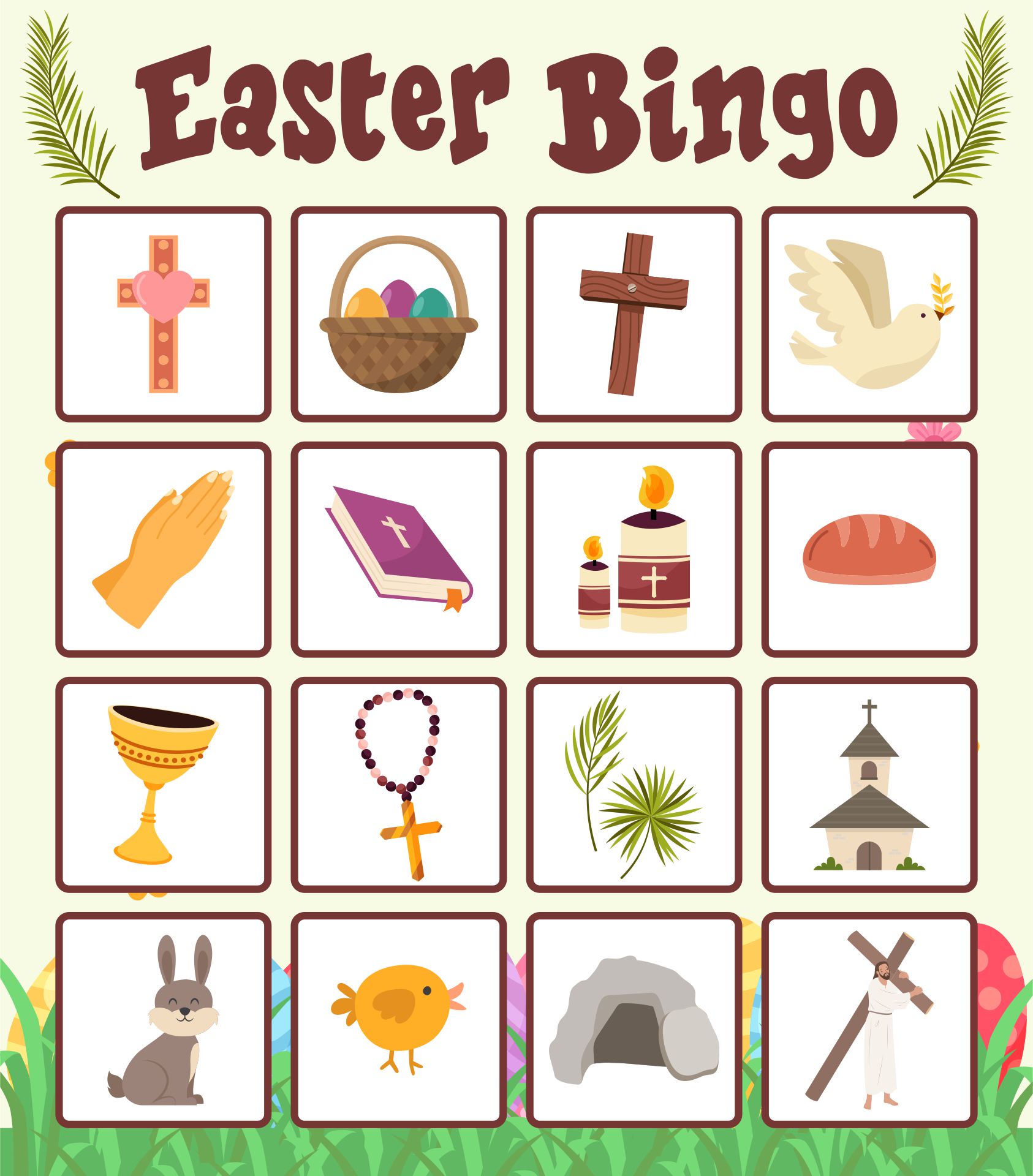 Easter Bingo Game For Children At Church