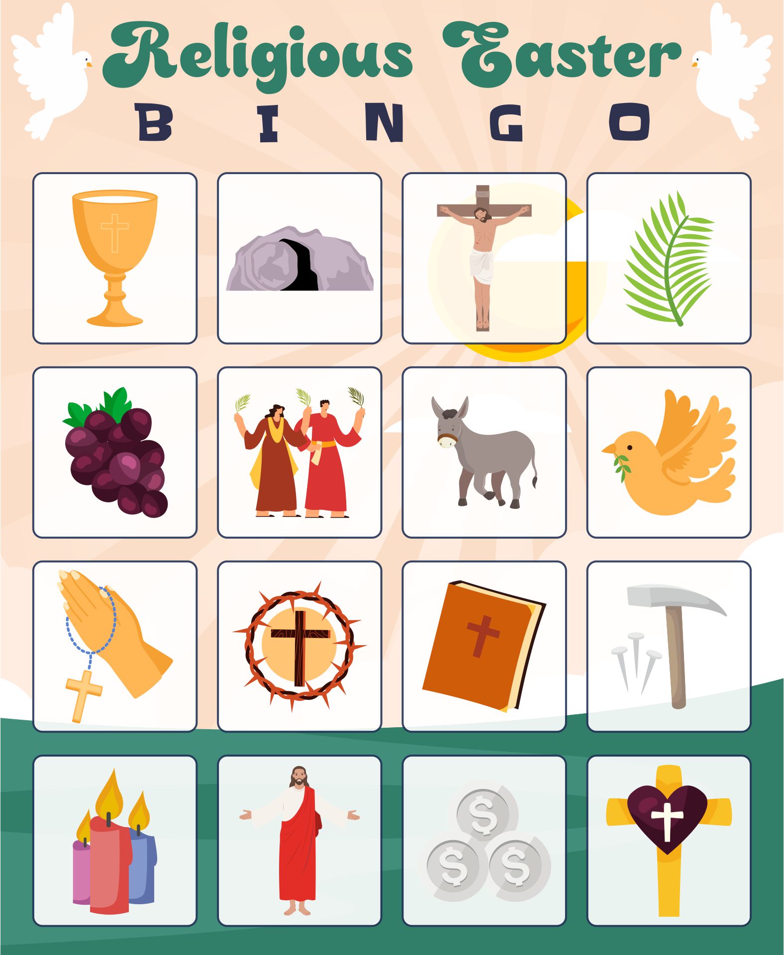 Easter Bingo Religious Catholic Christian Activities