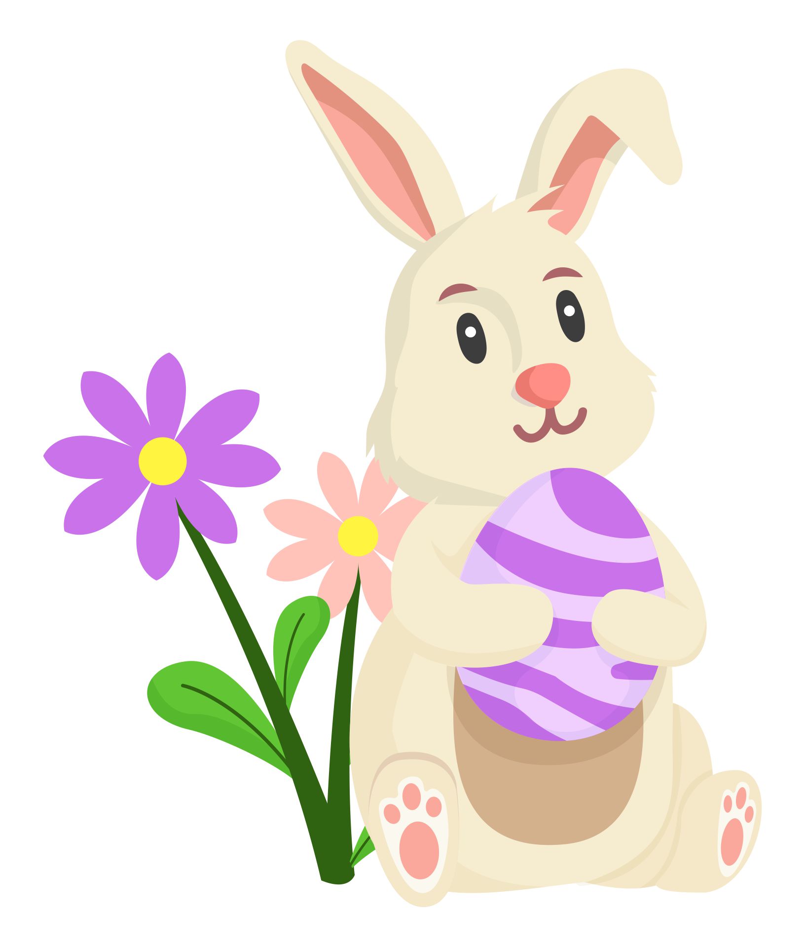 Easter Bunny And Eggs Clip Art Printable