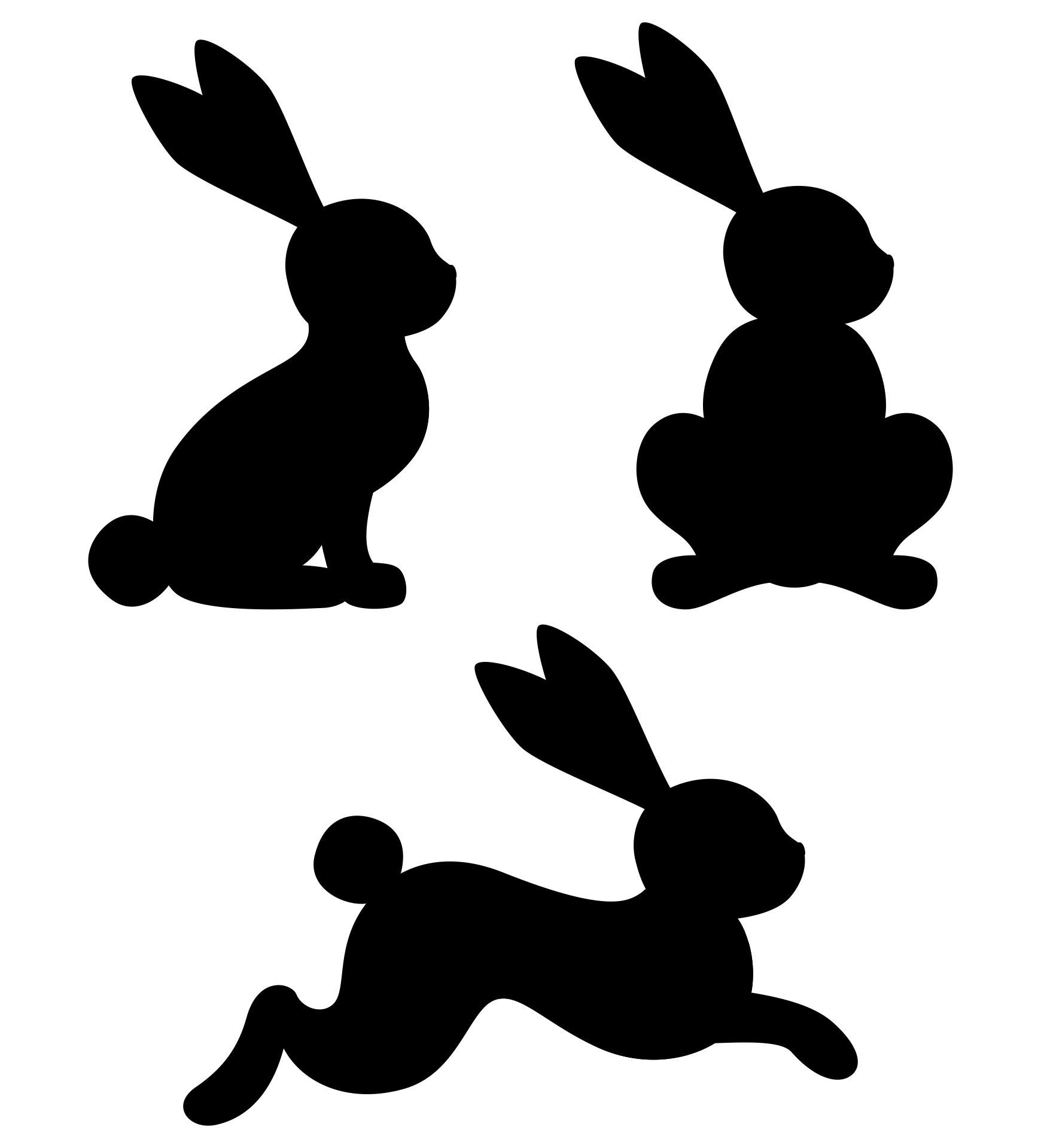 Easter Bunny Silhouettes Clip Art Printable