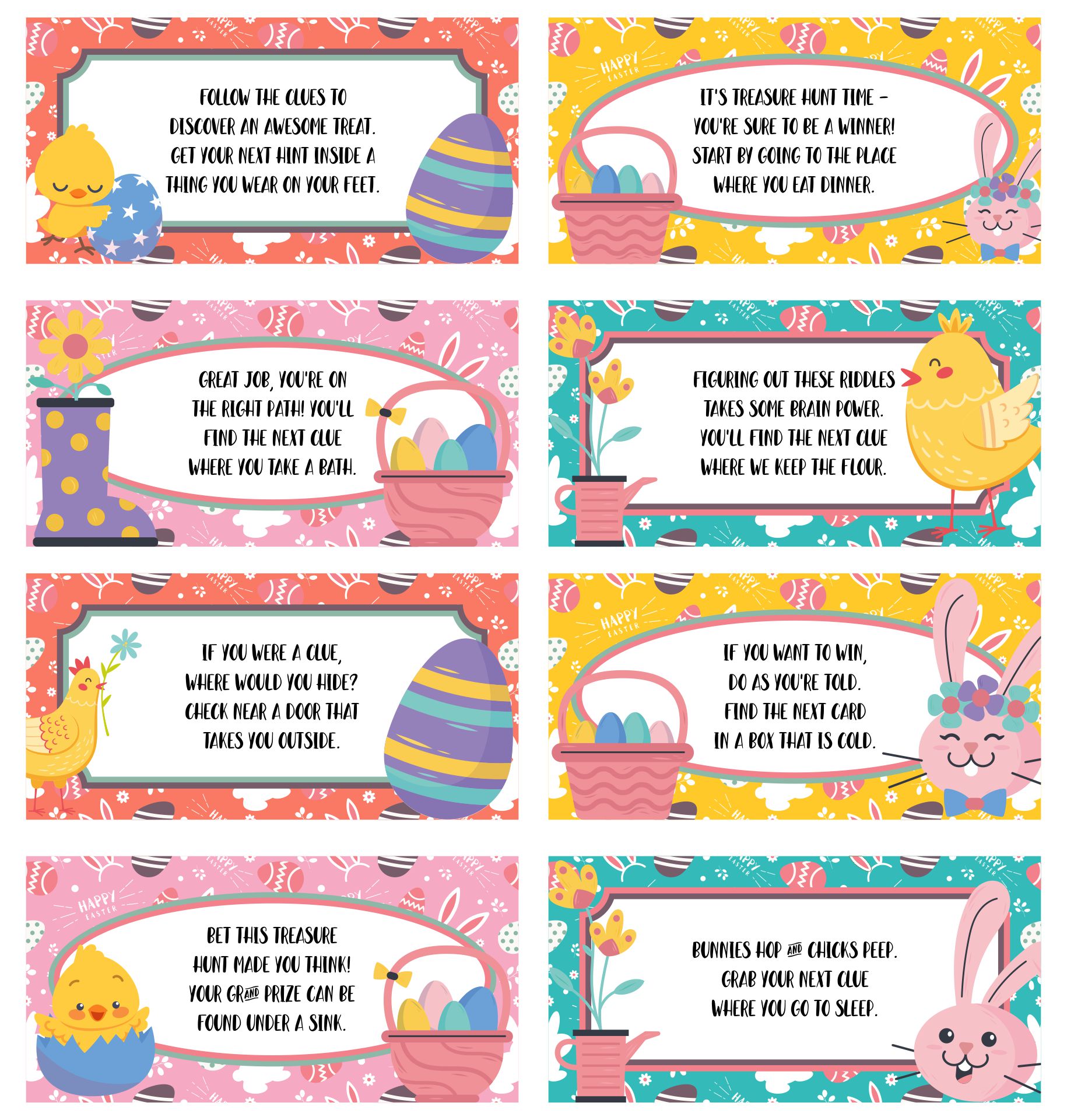 Easter Chicks Treasure Hunt Printables