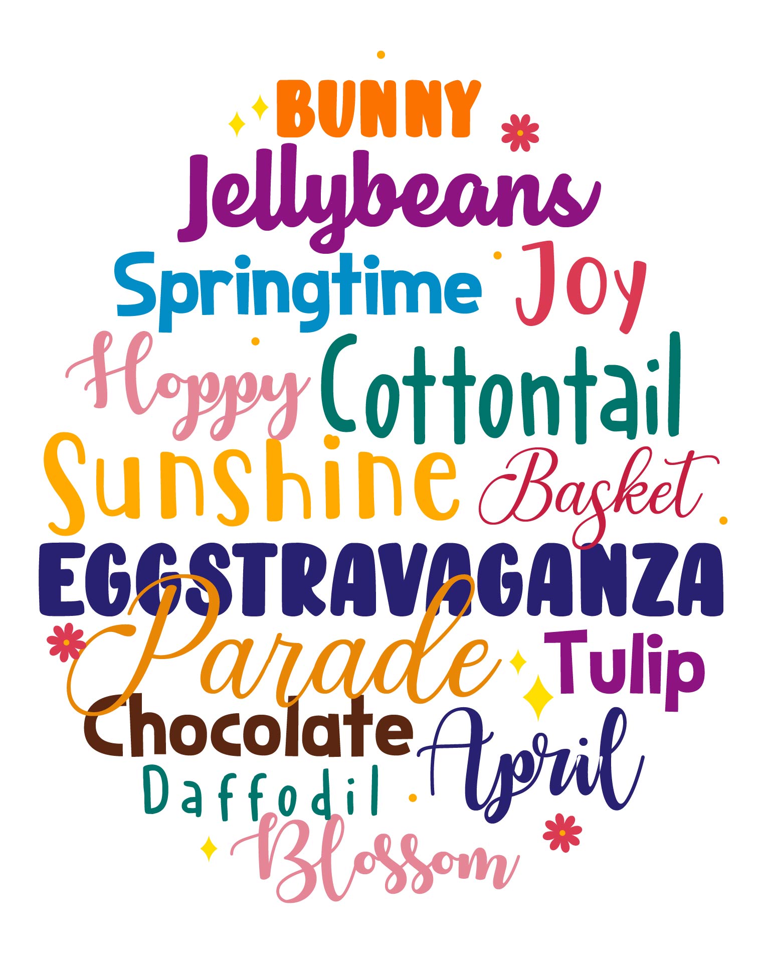 Easter Egg Shaped Subway Art Printable