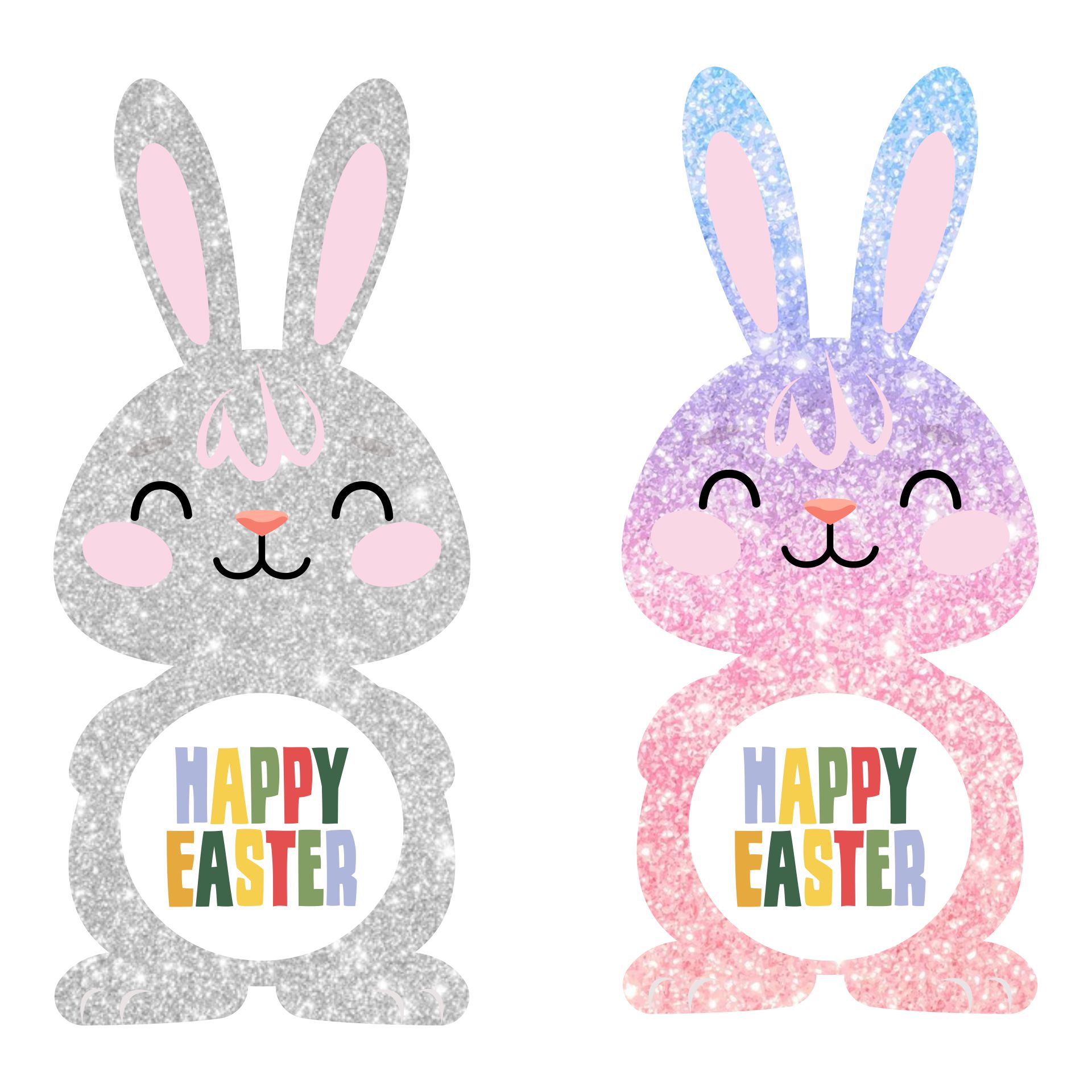 Glitter Easter Bunny Tag Printable