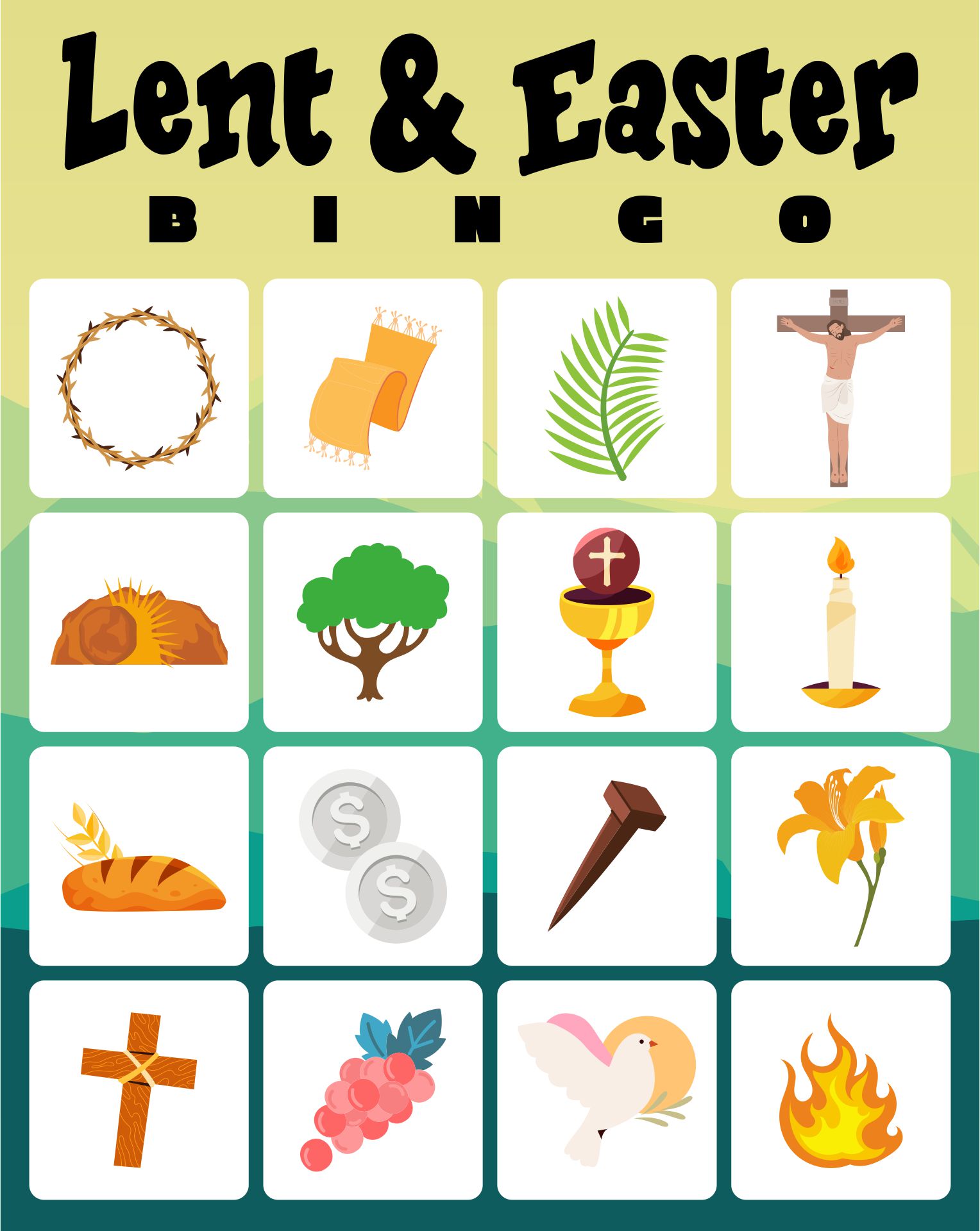 Lent & Easter Bingo Game