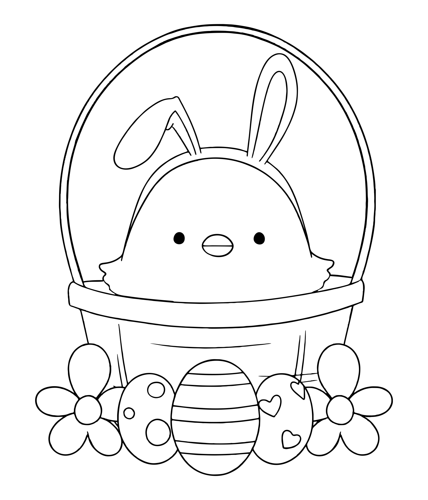 Cute Easter Chicks Coloring Pages Printable