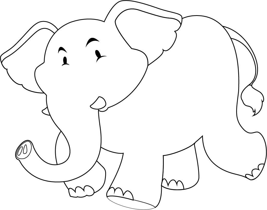 cute elephant holding something outline