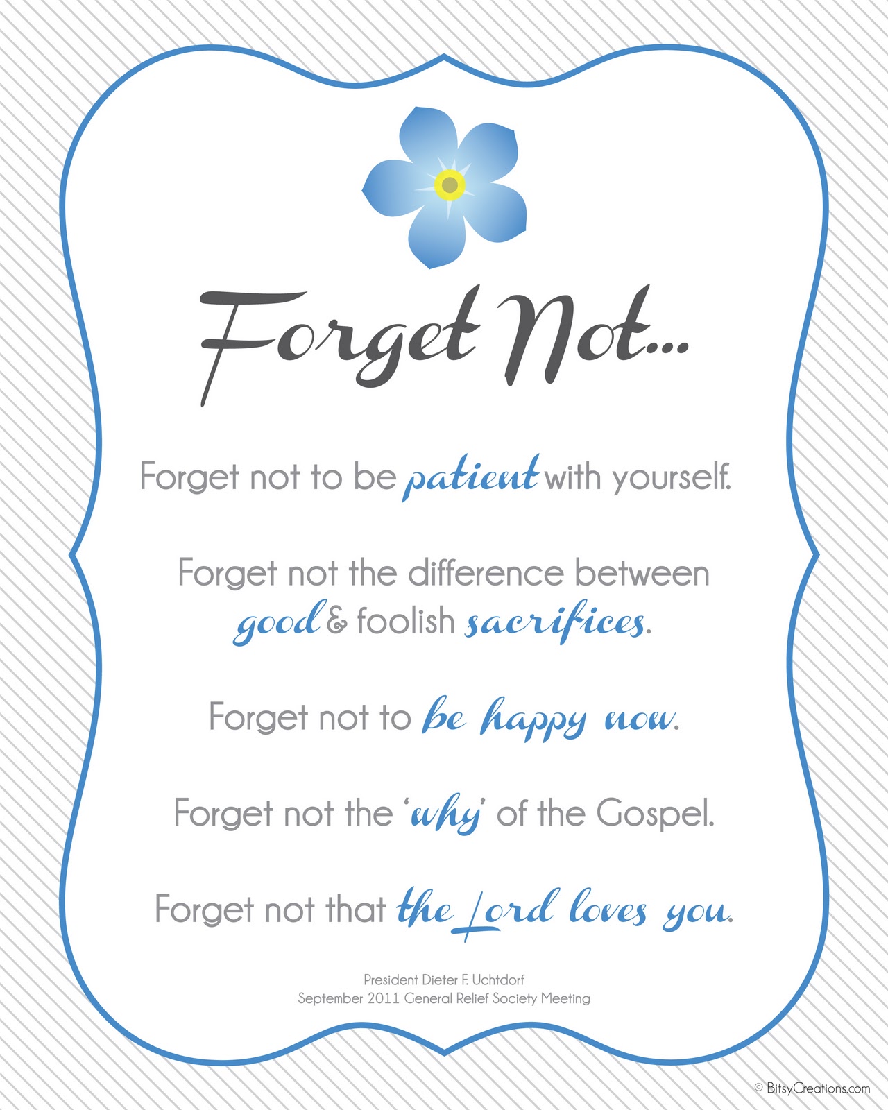 Forget Me Not Printable