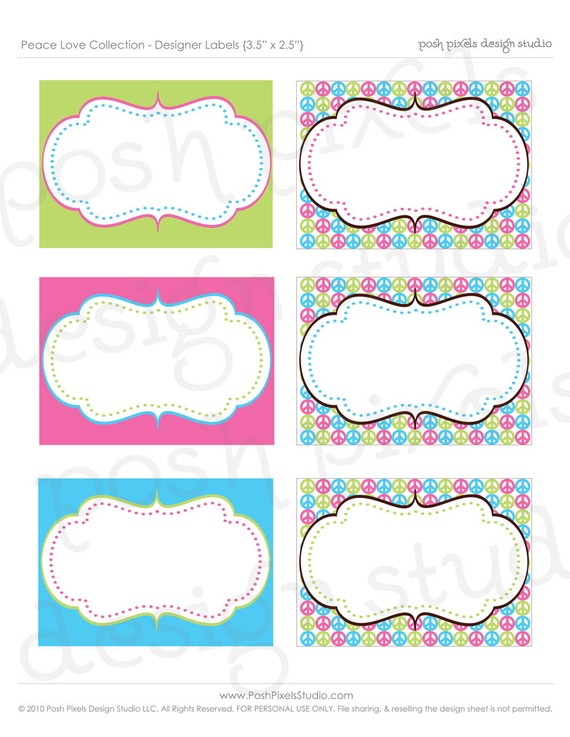 Free Cute Printable Label Templates