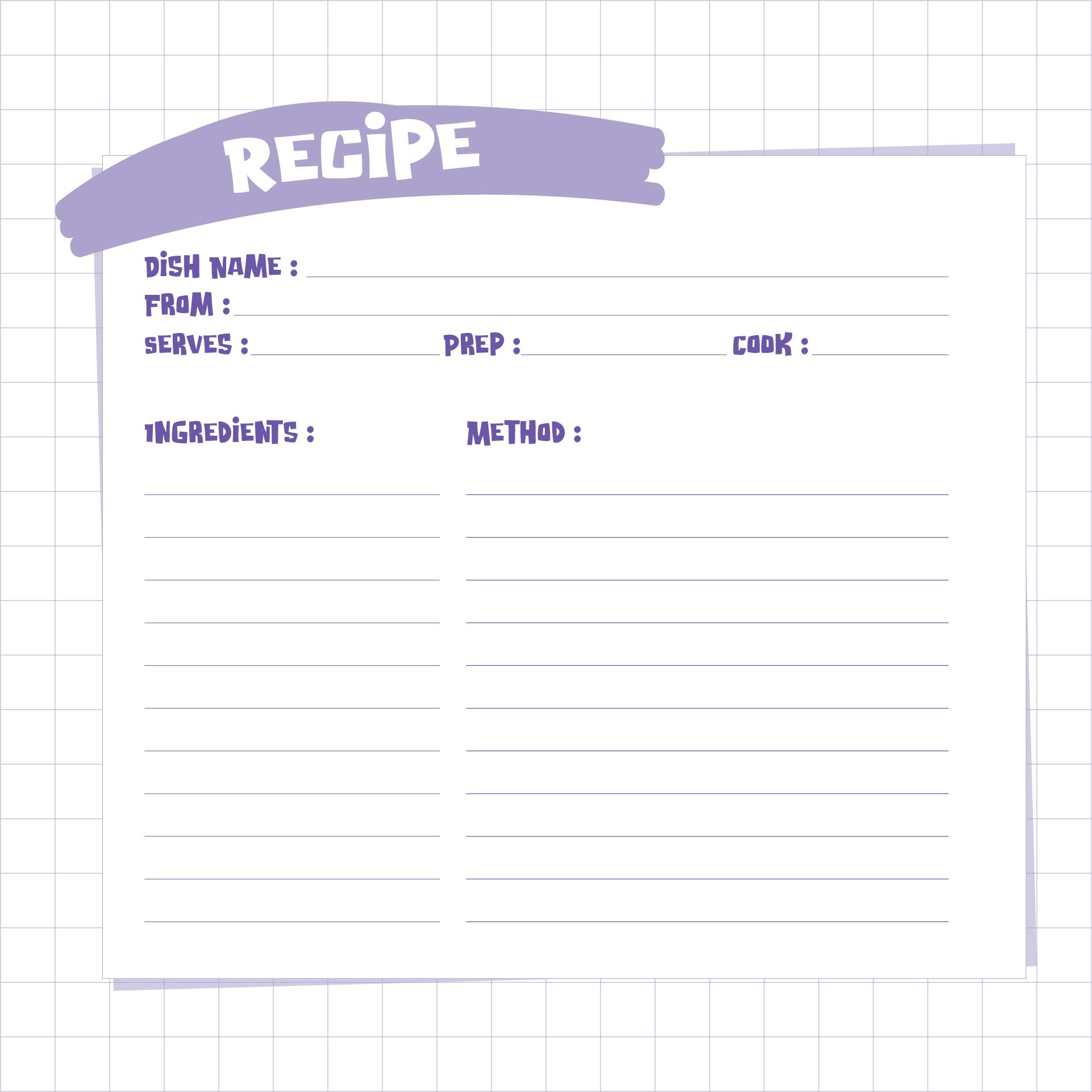 24 Best Free Printable Blank Recipe Pages - printablee.com With Full Page Recipe Template For Word