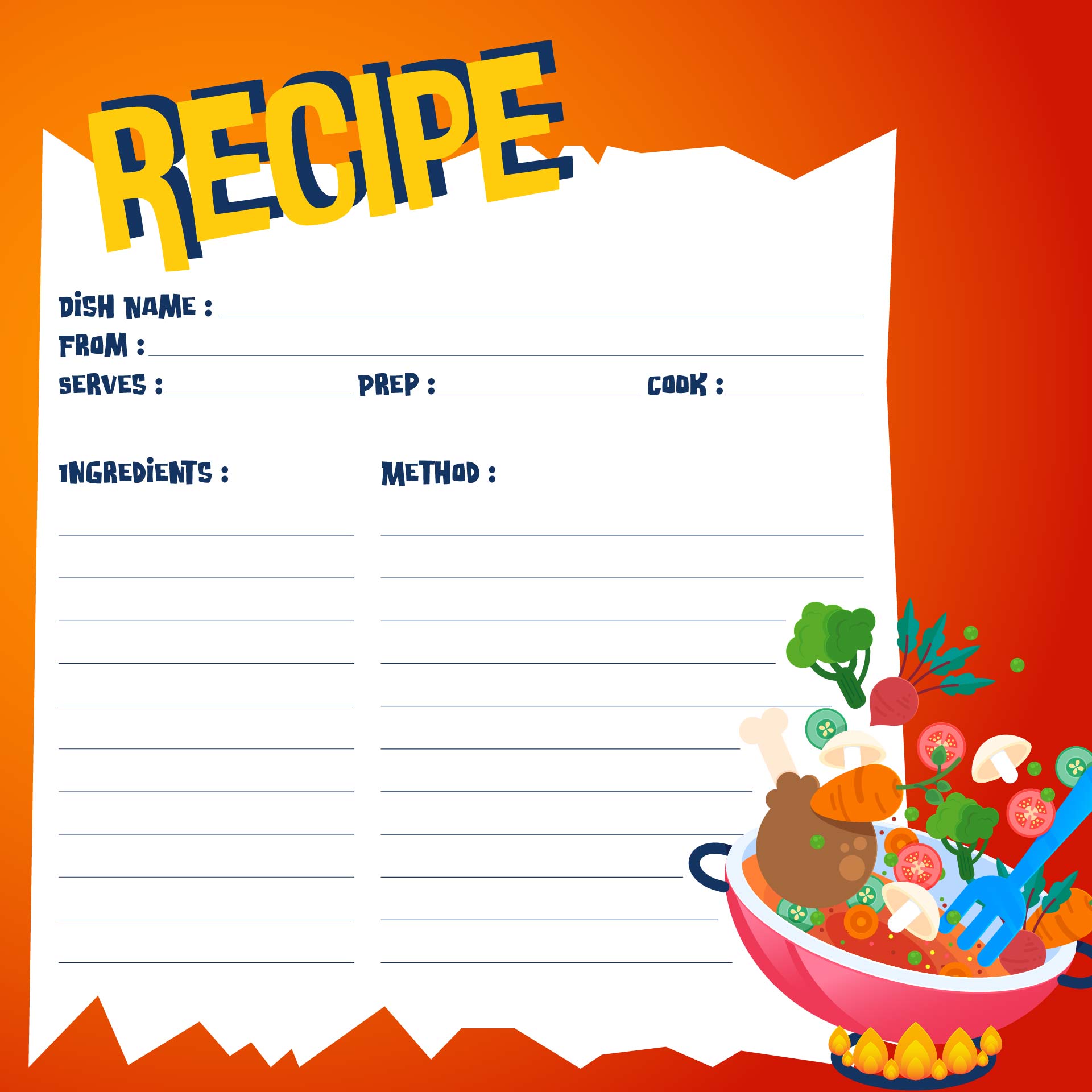 Recipe Template Pages