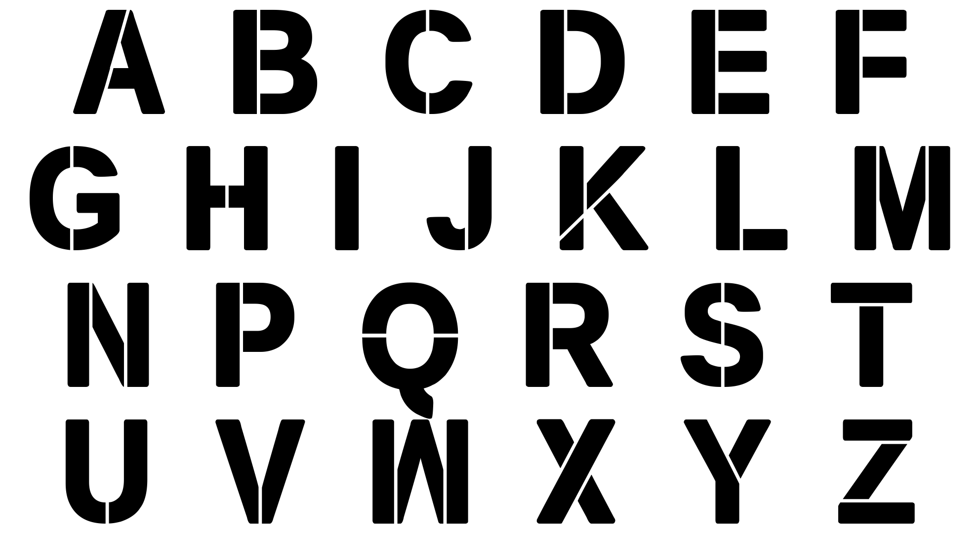 Large Font Letters Of Alphabet Free Printable Letter Stencils Great ...