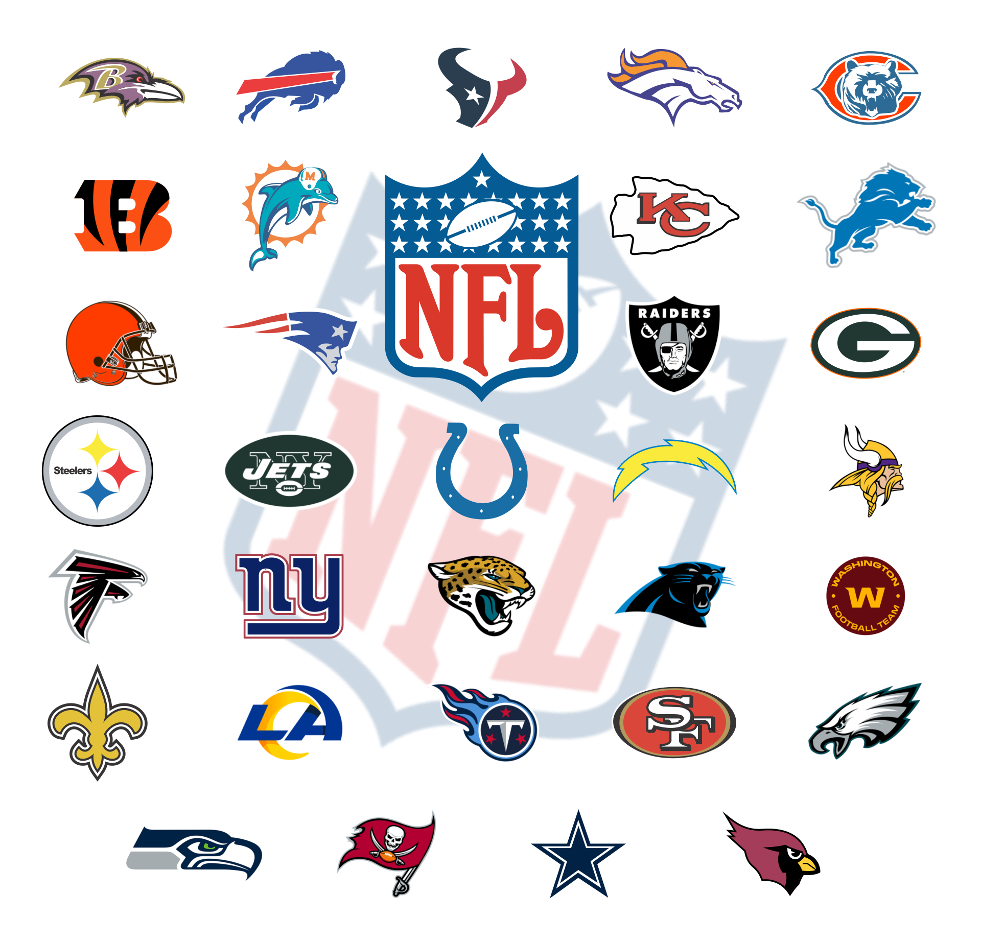 NFL Football Logos - 10 Free PDF Printables | Printablee