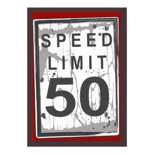 Party 50th Birthday Speed Limit Sign