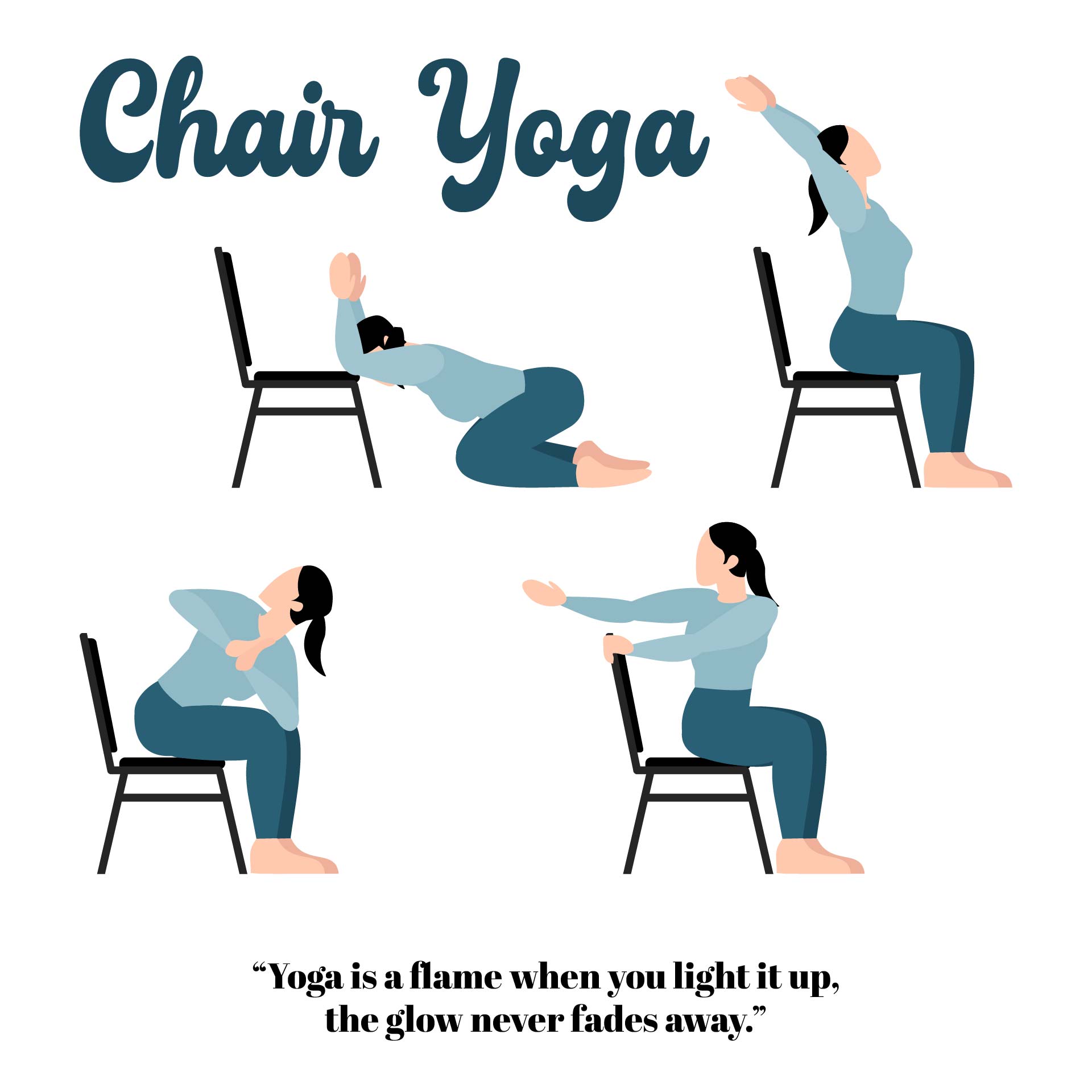 Seated Chair Yoga For Seniors Printable