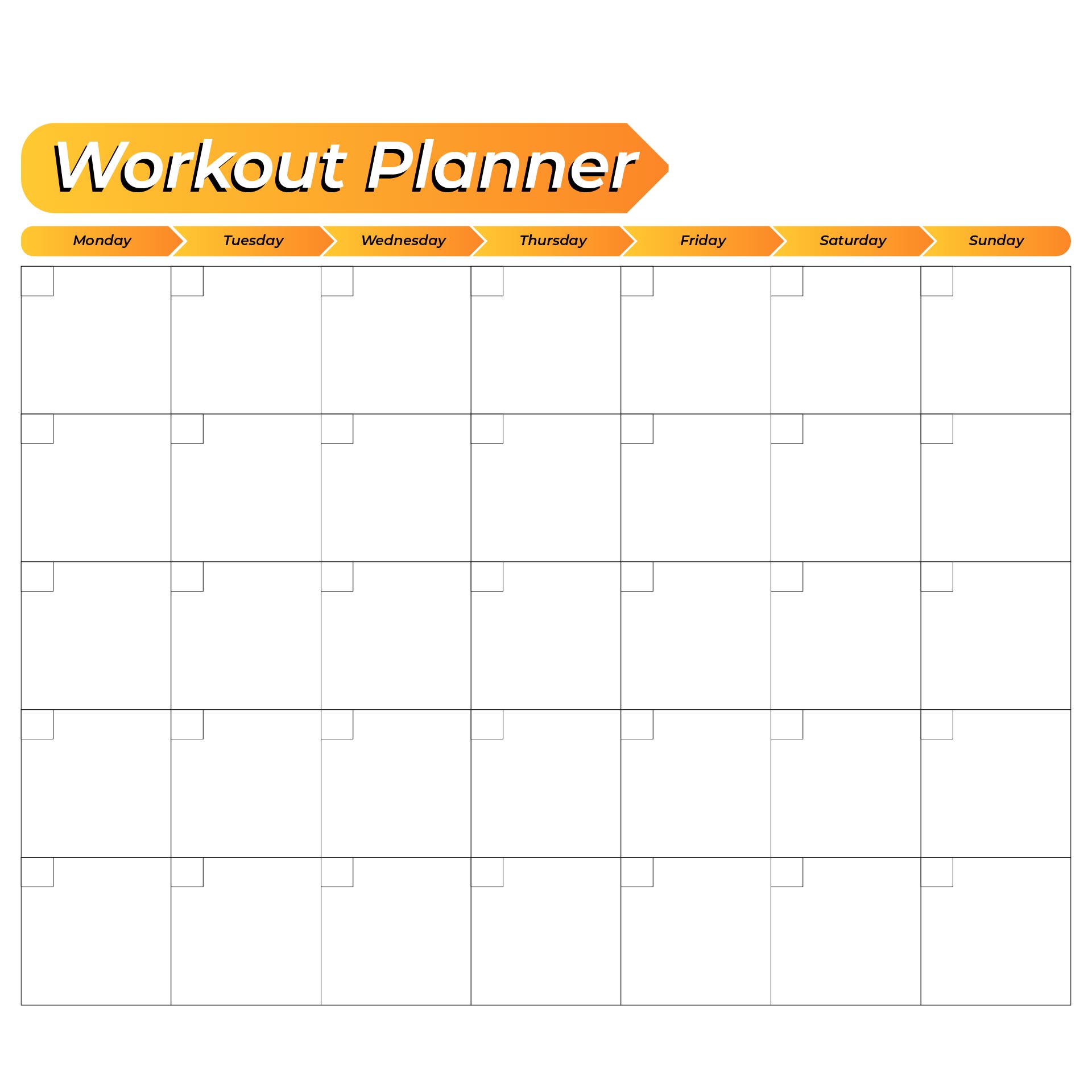 Printable Weekly Workout Schedule
