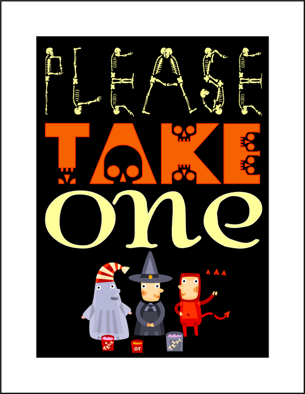 Printable Please Take One Halloween Sign