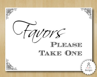 Printable Please Take One Sign Wedding