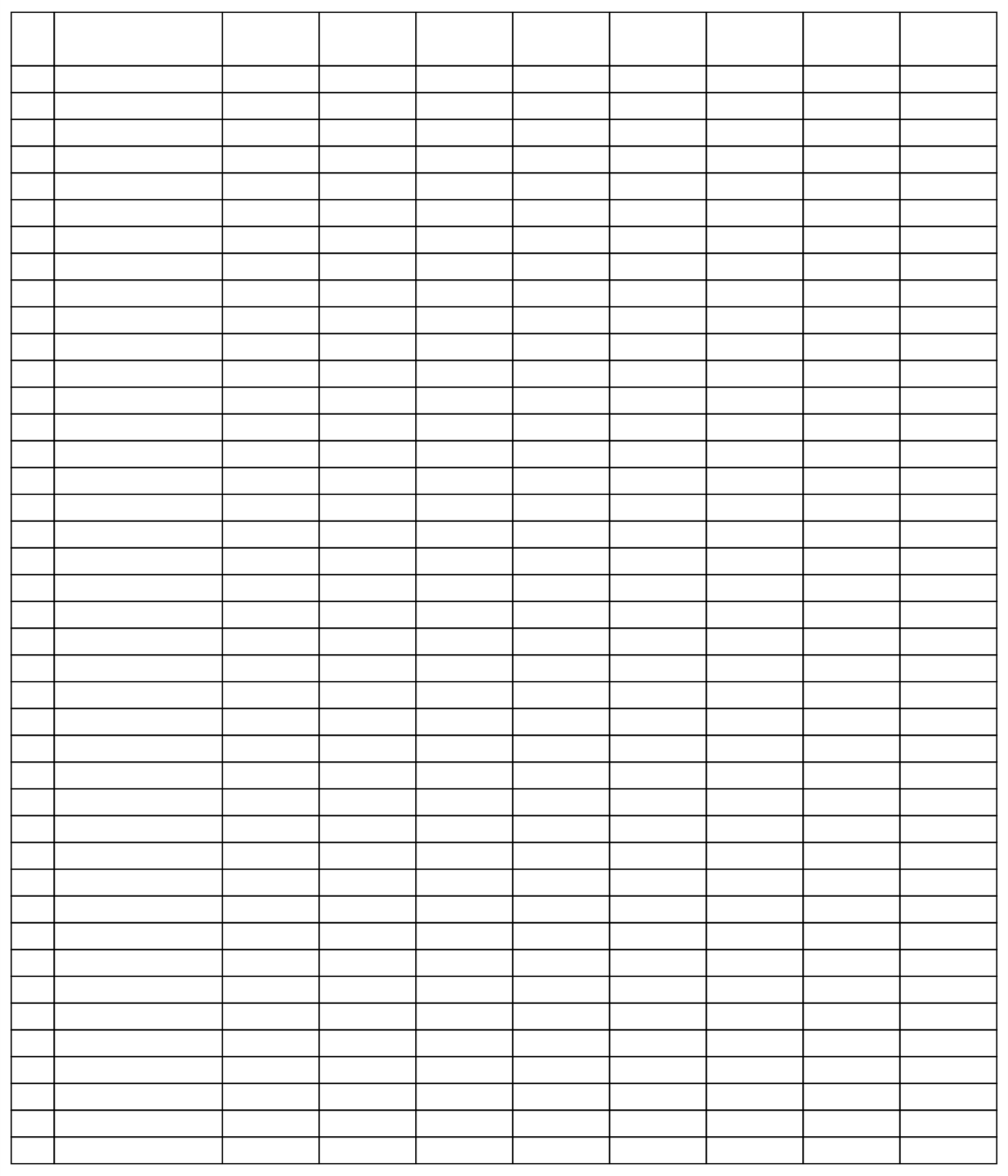 Free Printable Blank 7 Column Chart Template