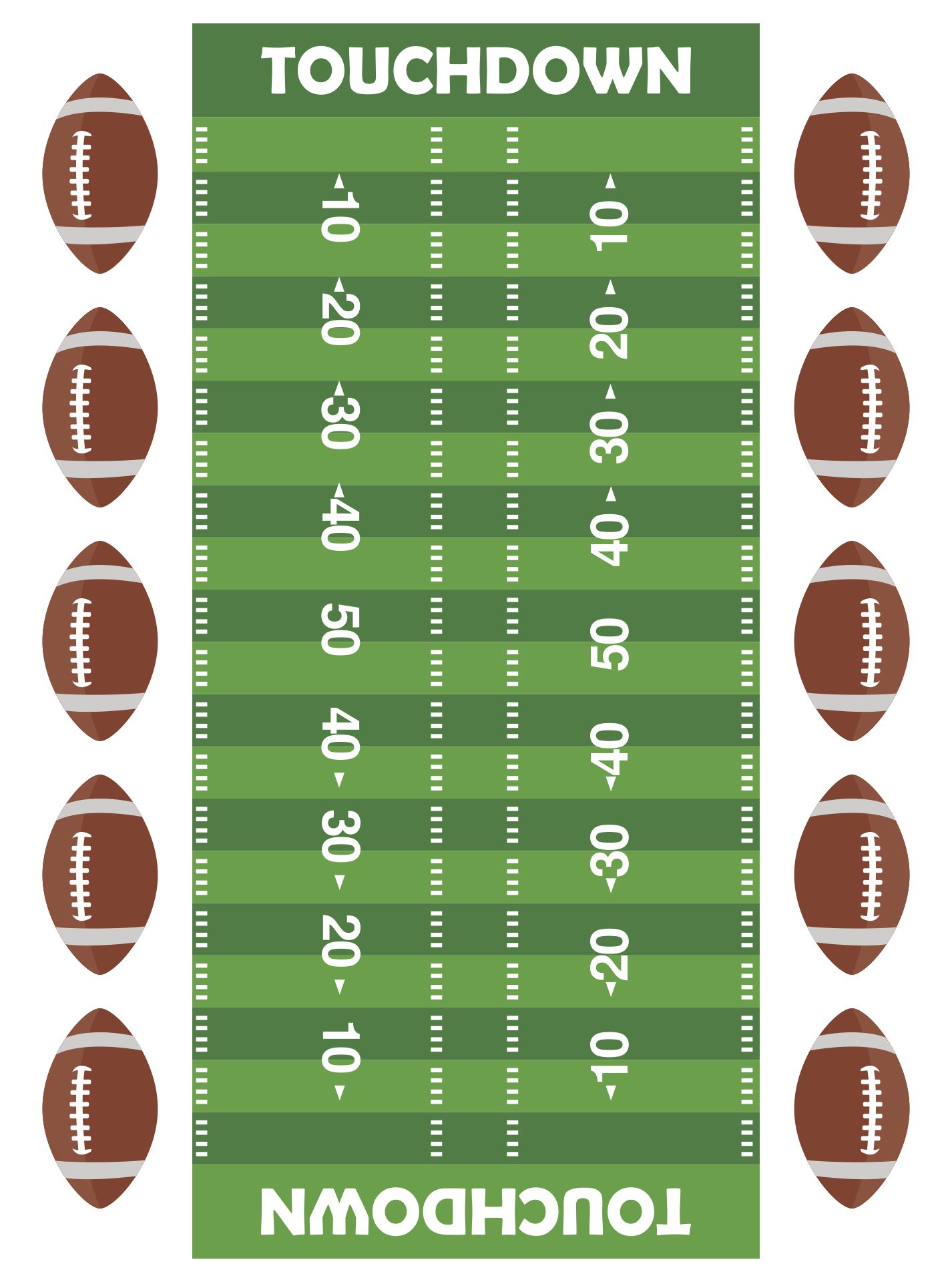 Football Field Printable Image Printable Blank World