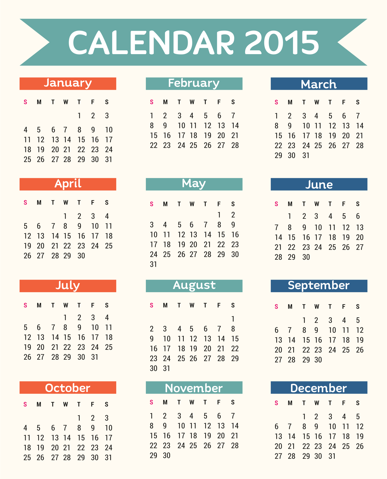 Full Page Monthly Calendar Printable